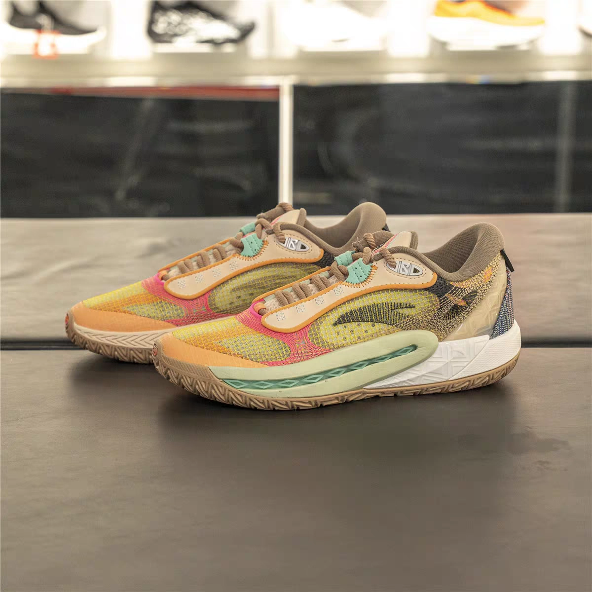 custom review-ANTA Tide 6 Slip-resistant Abrasion-resistant Low-top Баскетбольные кроссовки Мужские Желтый Оранжевый Синий