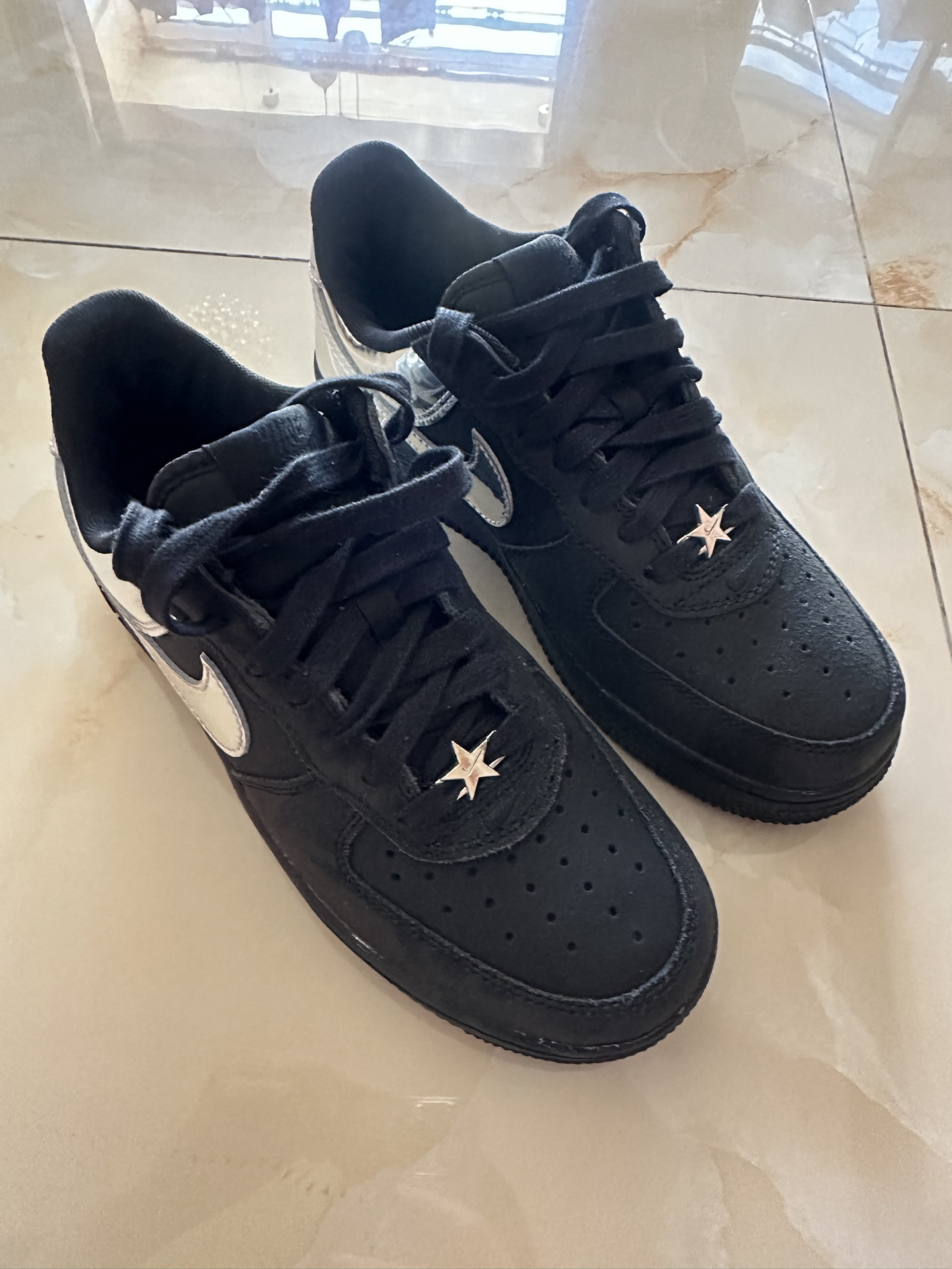 custom review-Nike Air FORCE 1 Slip-on Устойчивый к истиранию Низкий Топ Скейтбординг Кроссовки Унисекс Черный Белый