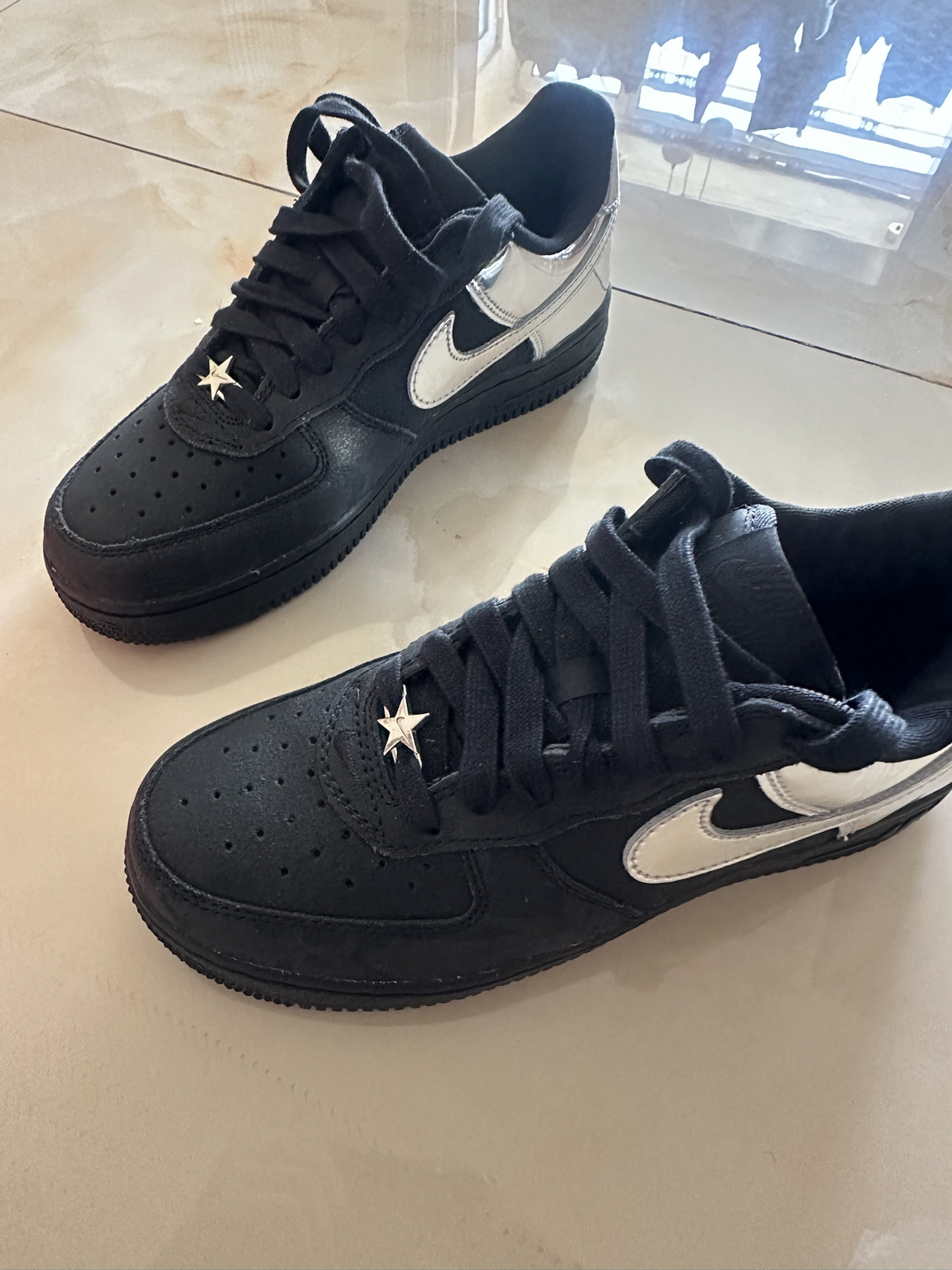 custom review-Nike Air FORCE 1 Slip-on Устойчивый к истиранию Низкий Топ Скейтбординг Кроссовки Унисекс Черный Белый