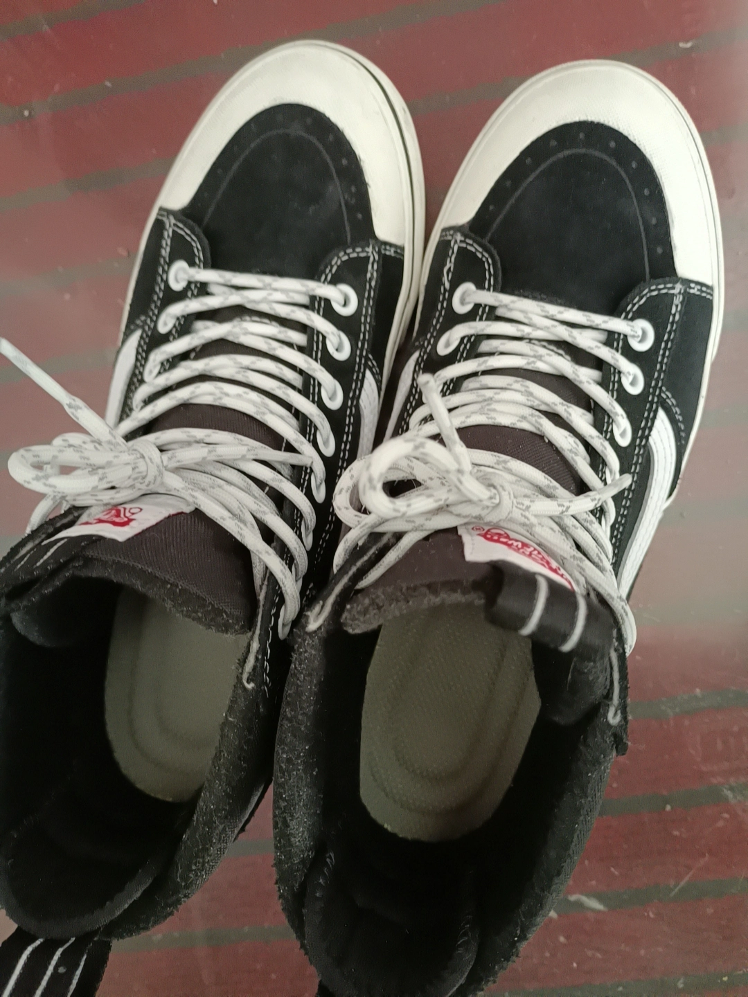 custom review-VANS Скейтборд Кроссовки Высокие Устойчивые к Износу Унисекс Черный Белый