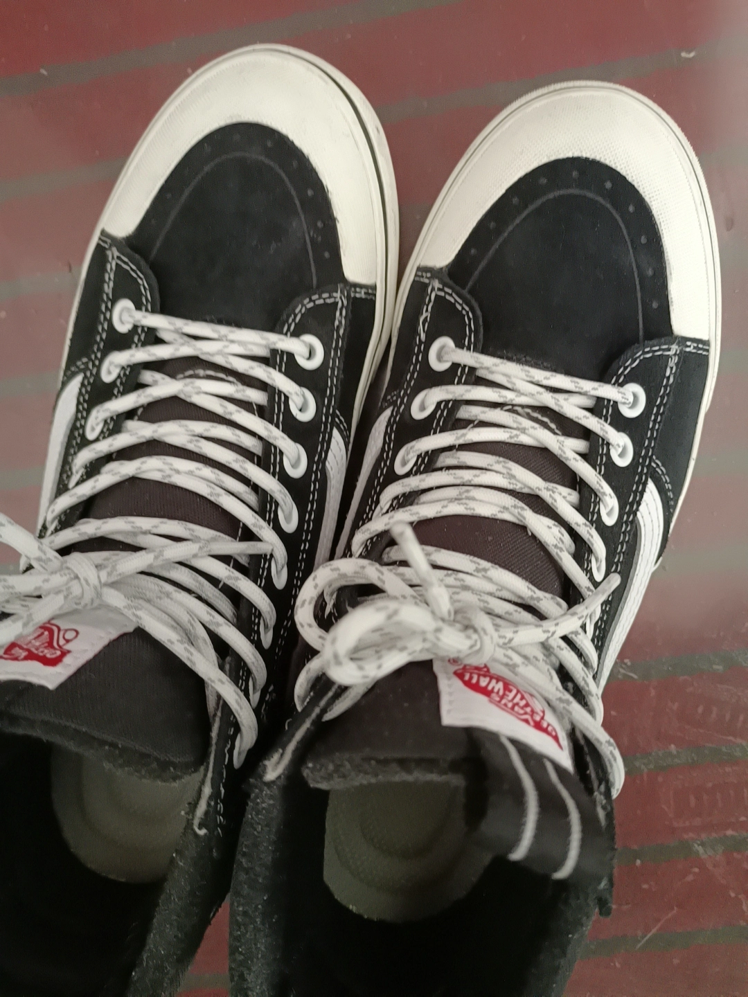 custom review-VANS Скейтборд Кроссовки Высокие Устойчивые к Износу Унисекс Черный Белый