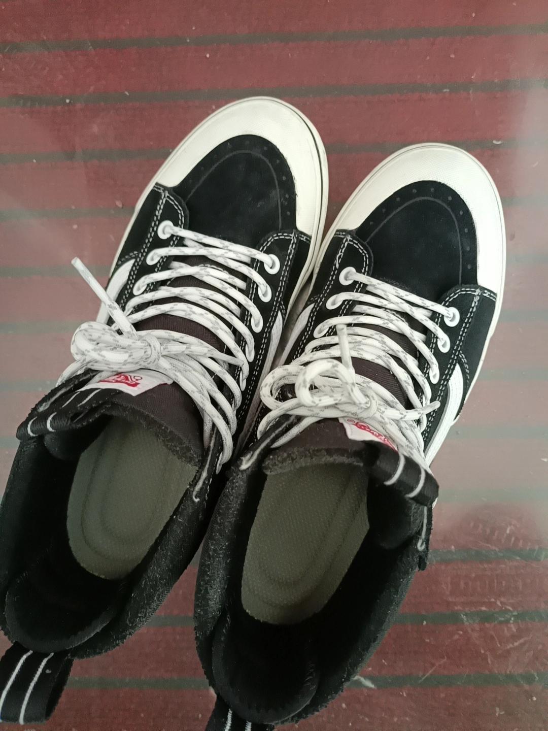 custom review-VANS Скейтборд Кроссовки Высокие Устойчивые к Износу Унисекс Черный Белый