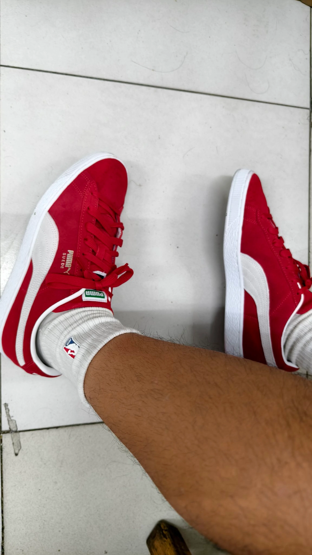 custom review-PUMA Suede Classic XXI Classic XXI Кожа Износостойкая и Легкий Низкий Топ Скейтборд Кроссовки Унисекс Красный Белый