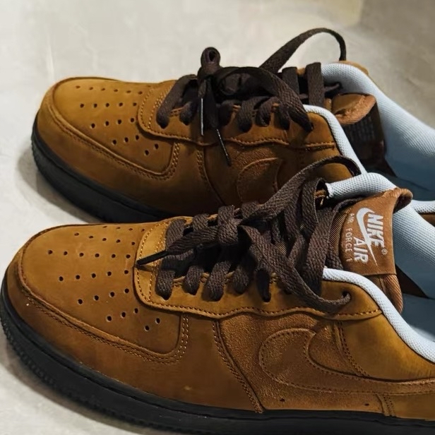 custom review-Nike Air FORCE 1 Slip-on Устойчивый к истиранию Низкий Топ Скейтбординг Кроссовки Унисекс Коричневый