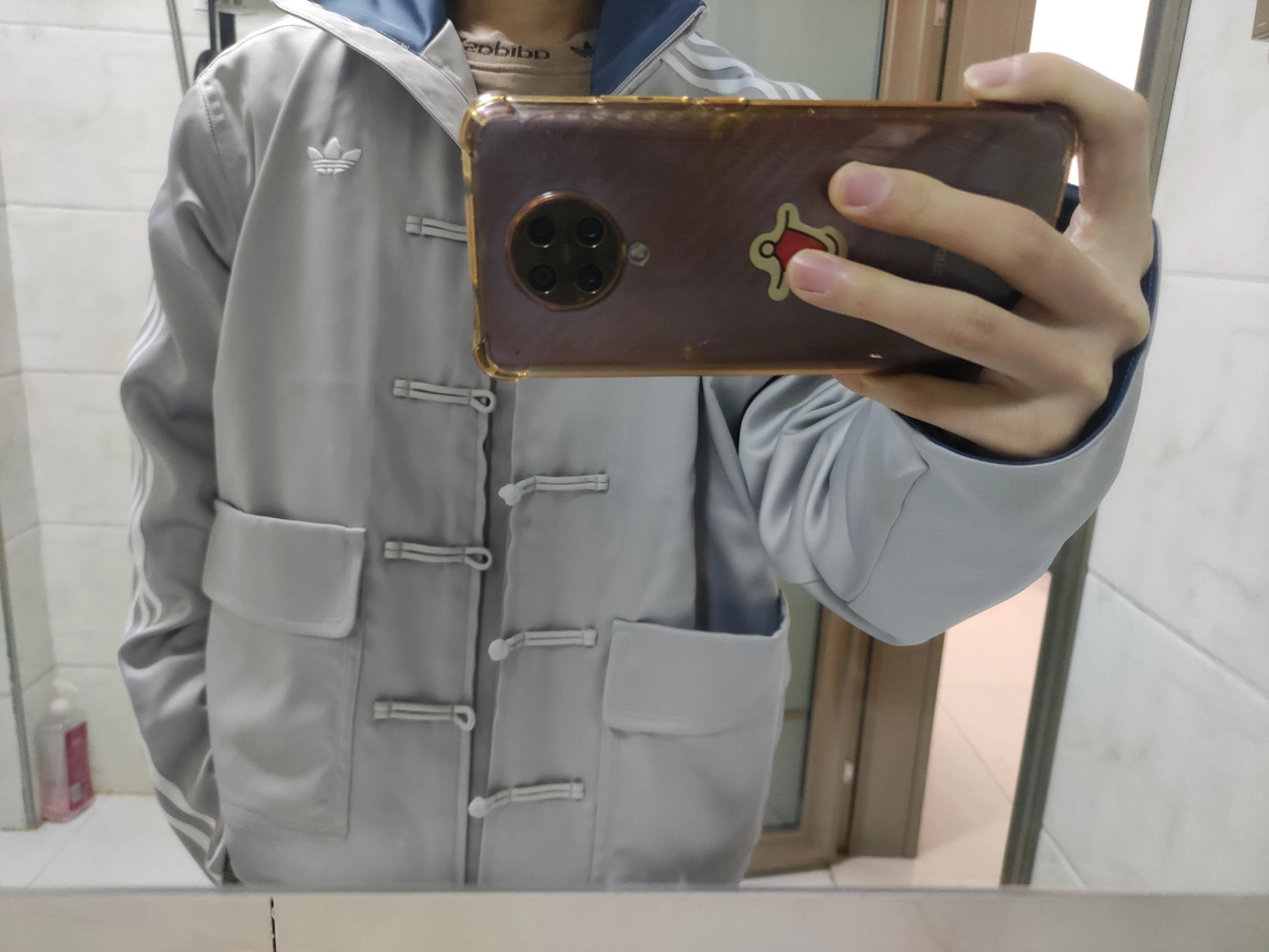 custom review-Adidas Originals Track Size CN TT Satin Куртки Пальто Унисекс Light Серый