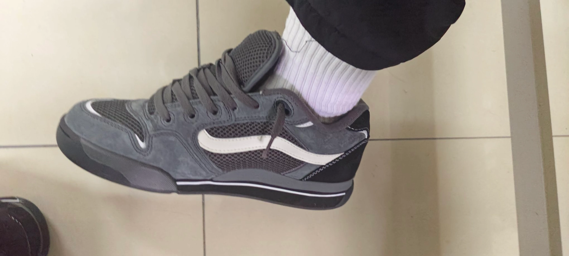 custom review-VANS Rowley Устойчивые к истиранию Низкие Кроссовки для скейтбординга Унисекс Темно-серый