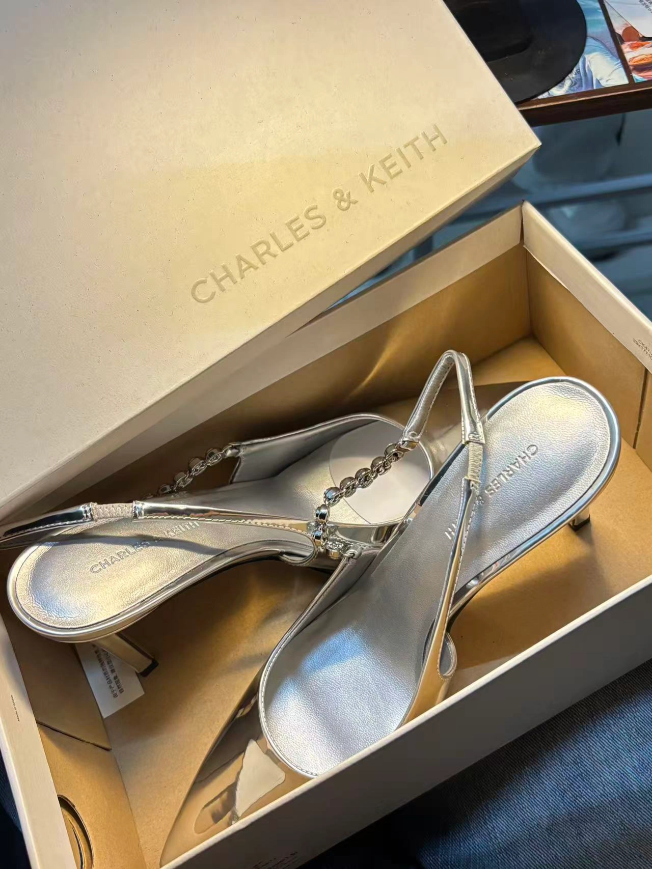 custom review-CHARLES KEITH Маленький CK Ткань Узкий каблук Высокие каблуки Примерно 9 см Женские