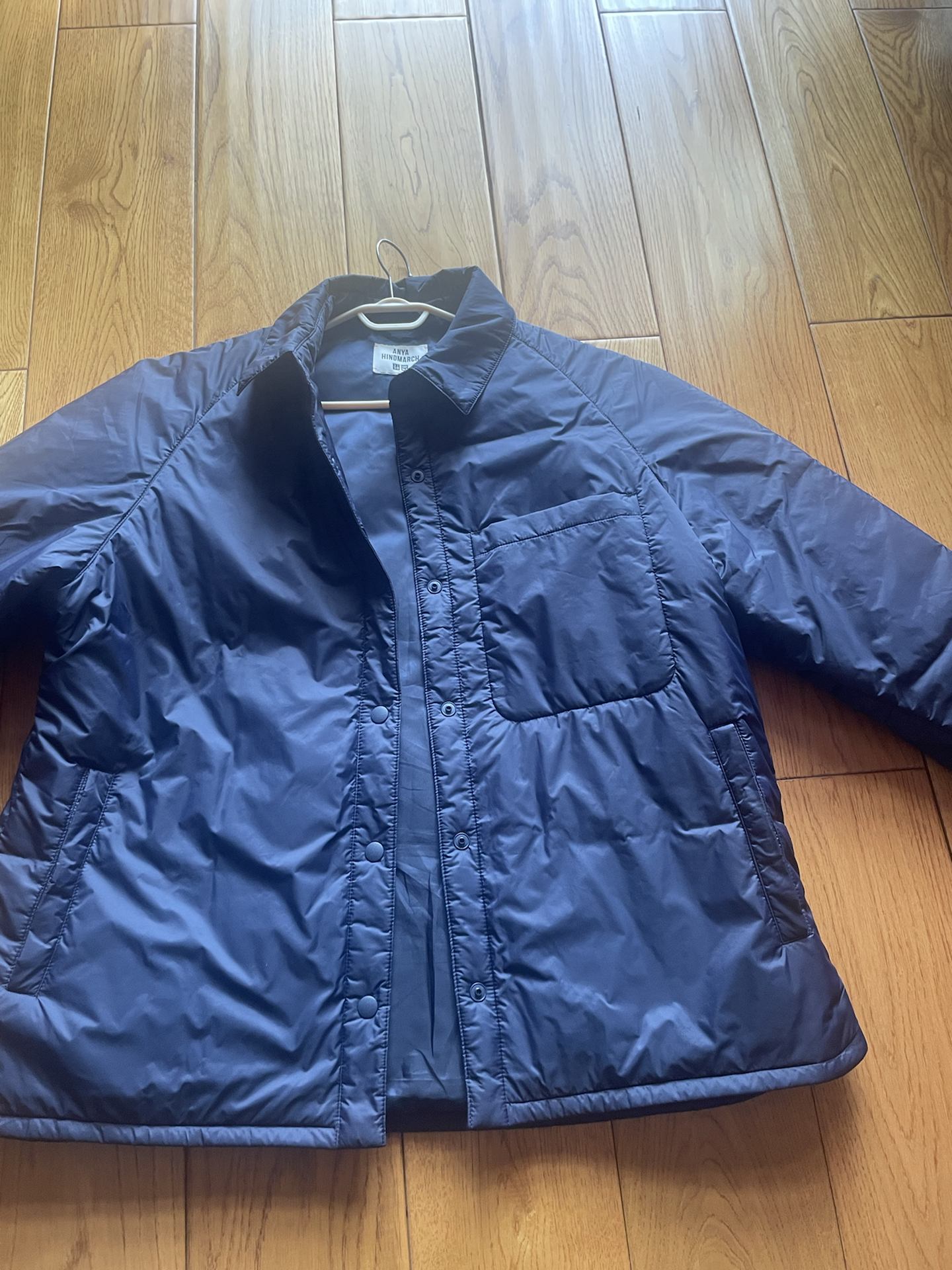 custom review-UNIQLO Anya Hindmarch Co Бренд Индиго Унисекс Куртки