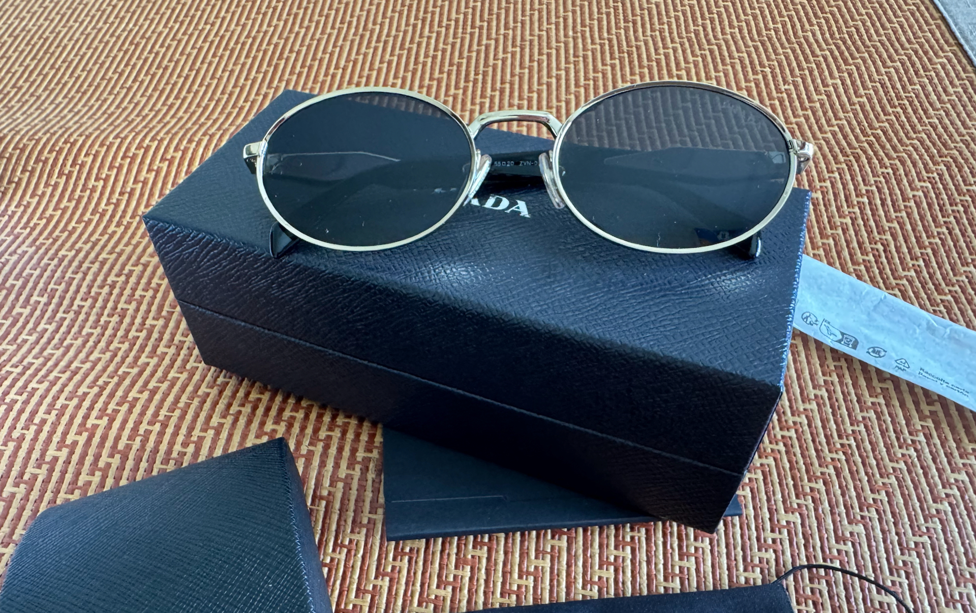 custom review-PRADA Сплав OVAL SUNGLASSES Женские Золото