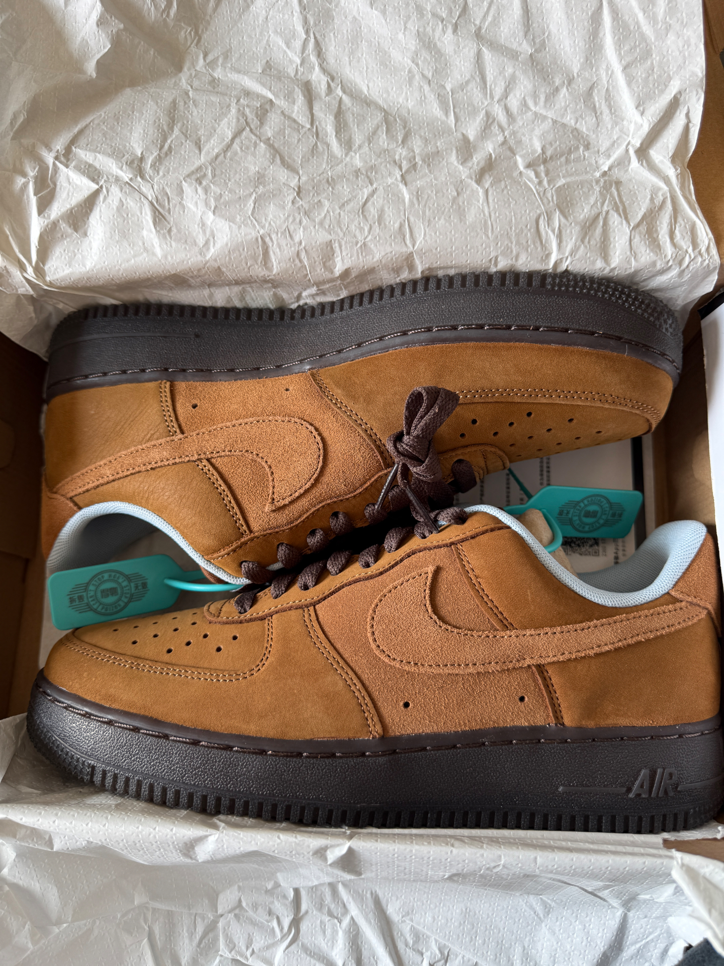 custom review-Nike Air FORCE 1 Slip-on Устойчивый к истиранию Низкий Топ Скейтбординг Кроссовки Унисекс Коричневый