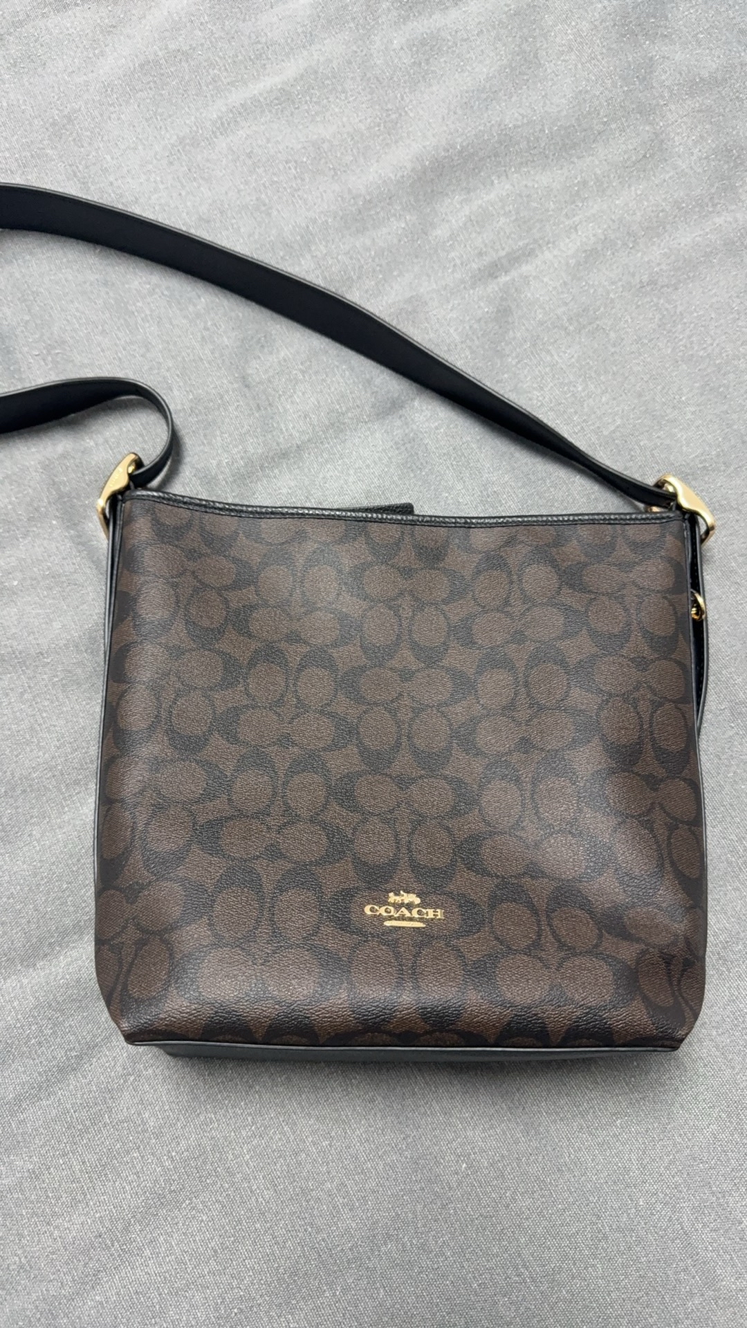 custom review-COACH Duffle ПВХ Сумка через плечо Сумка на плечо Средняя Женская Темно-коричневая