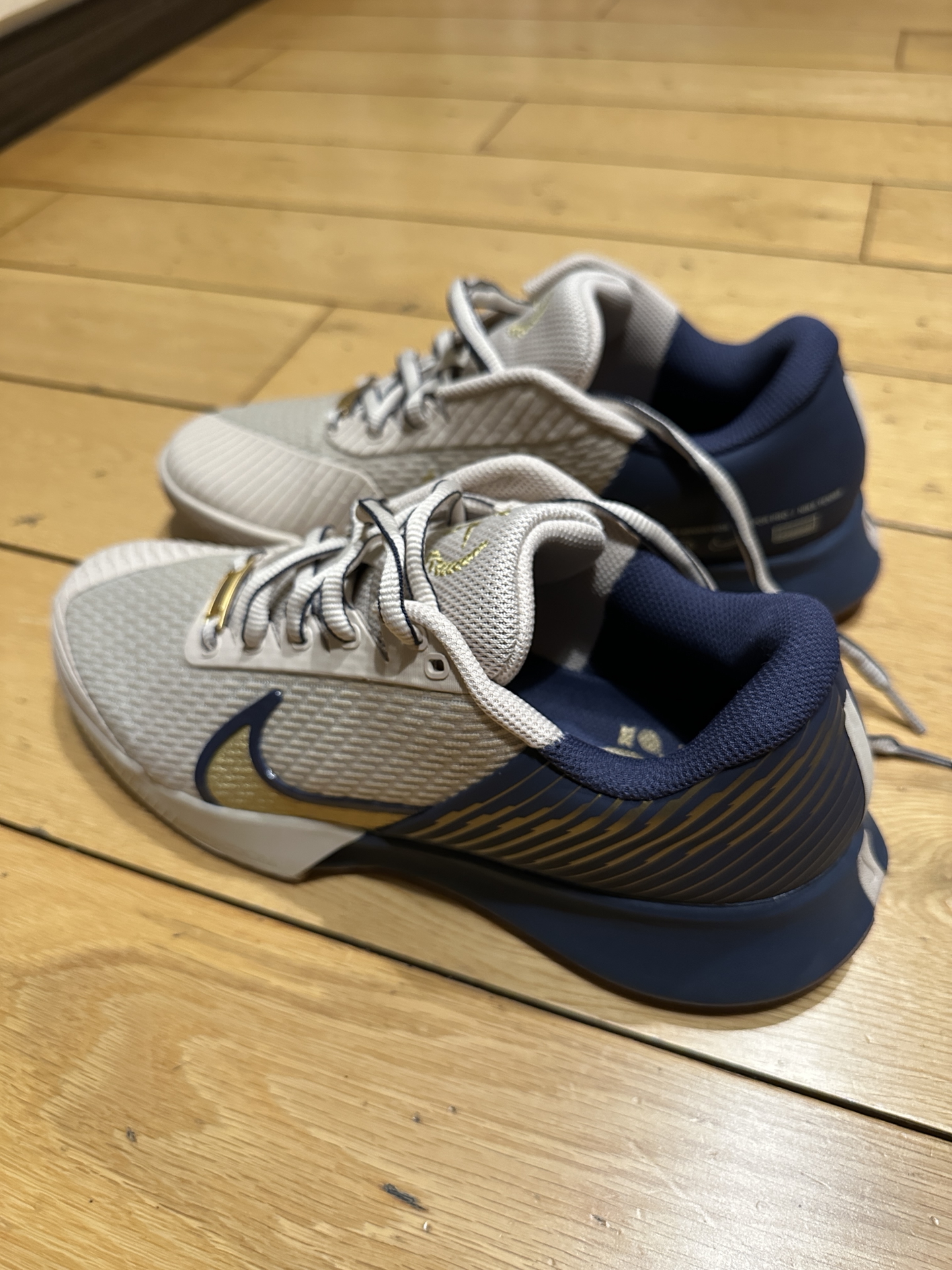 custom review-Nike Air Zoom Vapor Pro 2 Теннисные кроссовки Низкий топ Песочный Flow/Металл Золотой Грозовой синий Мужской