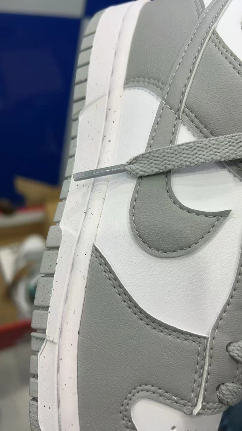 custom review-Nike Dunk Slip-on Устойчивый к истиранию Низкий Топ Скейтбординг Женские Серый Белый