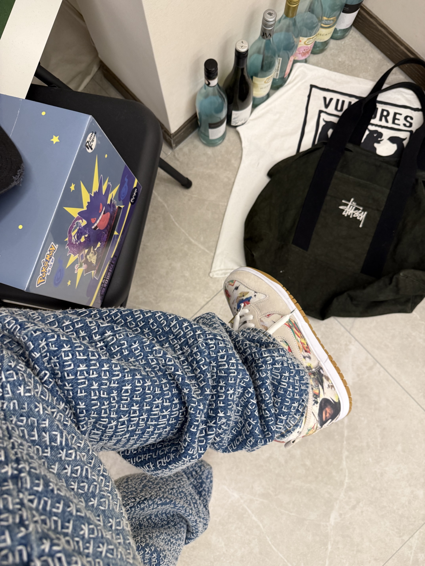 supreme 满印刺绣图案宽松直筒牛仔裤 男女同款supreme x nike dunk