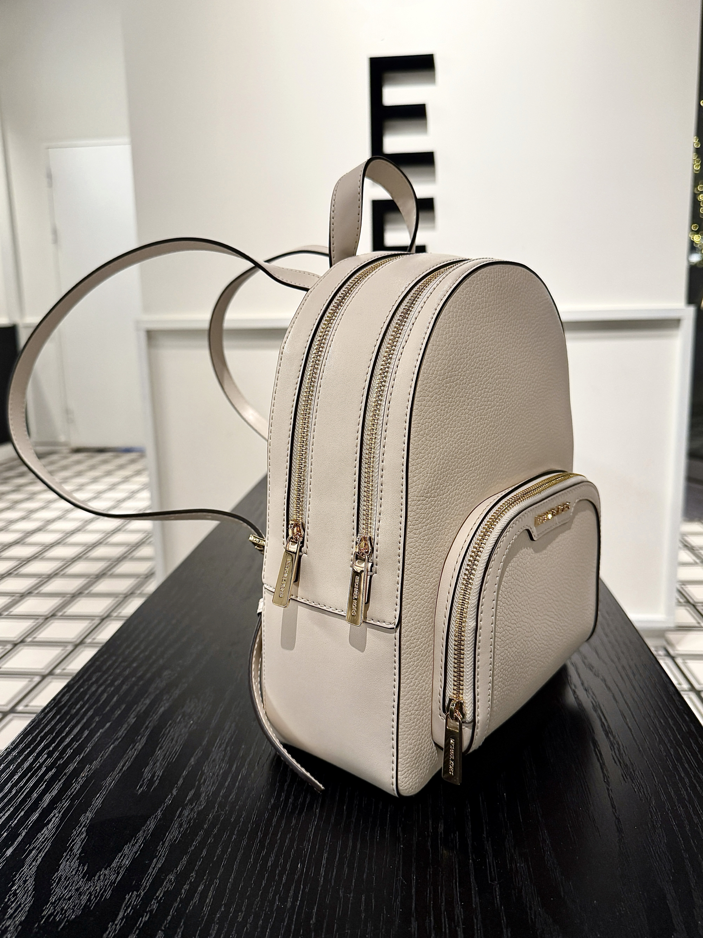 custom review-MICHAEL KORS Jaycee Личи Крупнозернистая текстура Кожа Рюкзак Средний Женский