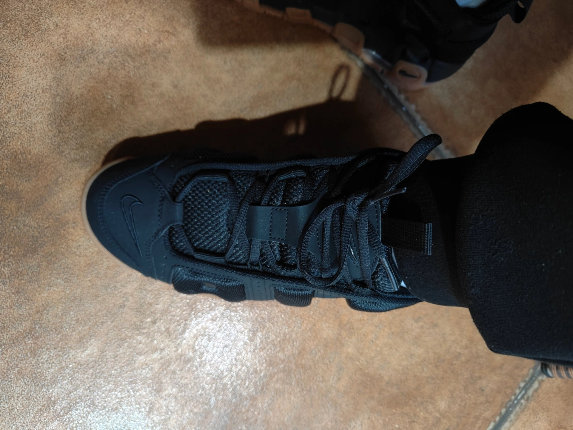 custom review-Nike Air More Uptempo Slip-Resistant Abrasion-Resistant Low-Top Баскетбольные кроссовки Unisex Черные