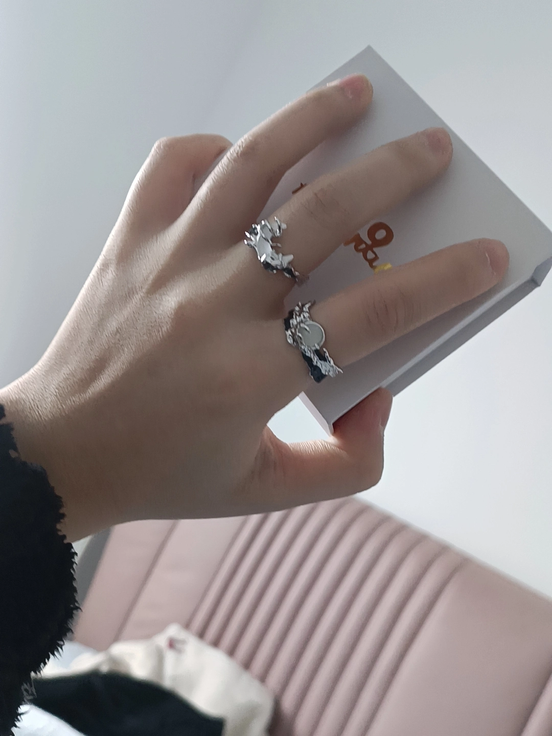 custom review-FUO Серебряное покрытие медные кольца унисекс