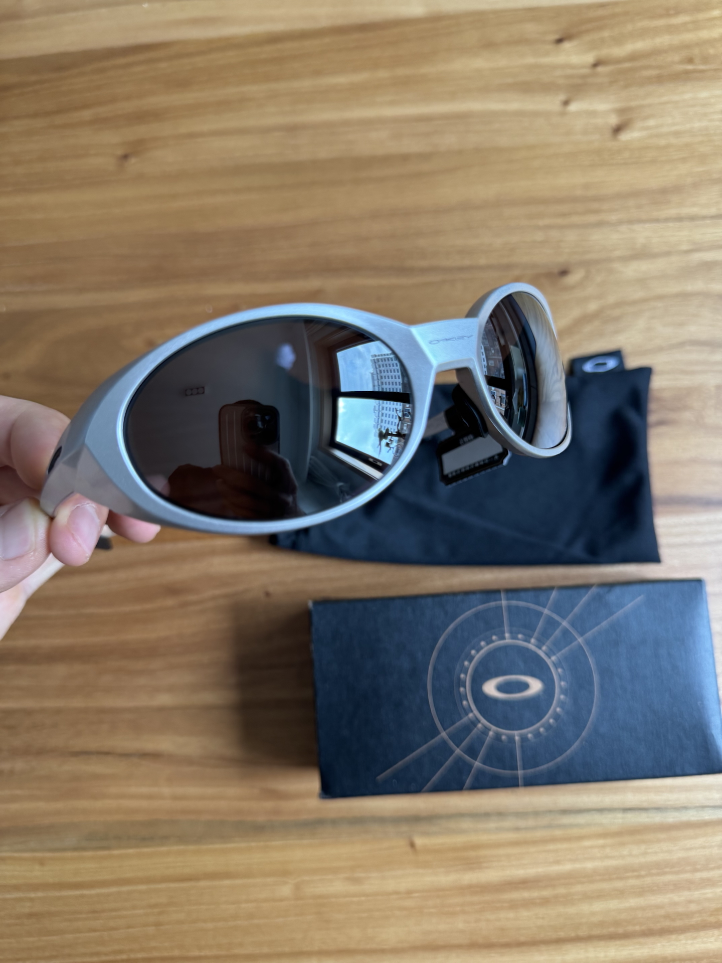 custom review-Oakley OVAL SUNGLASSES Мужские Серебряные
