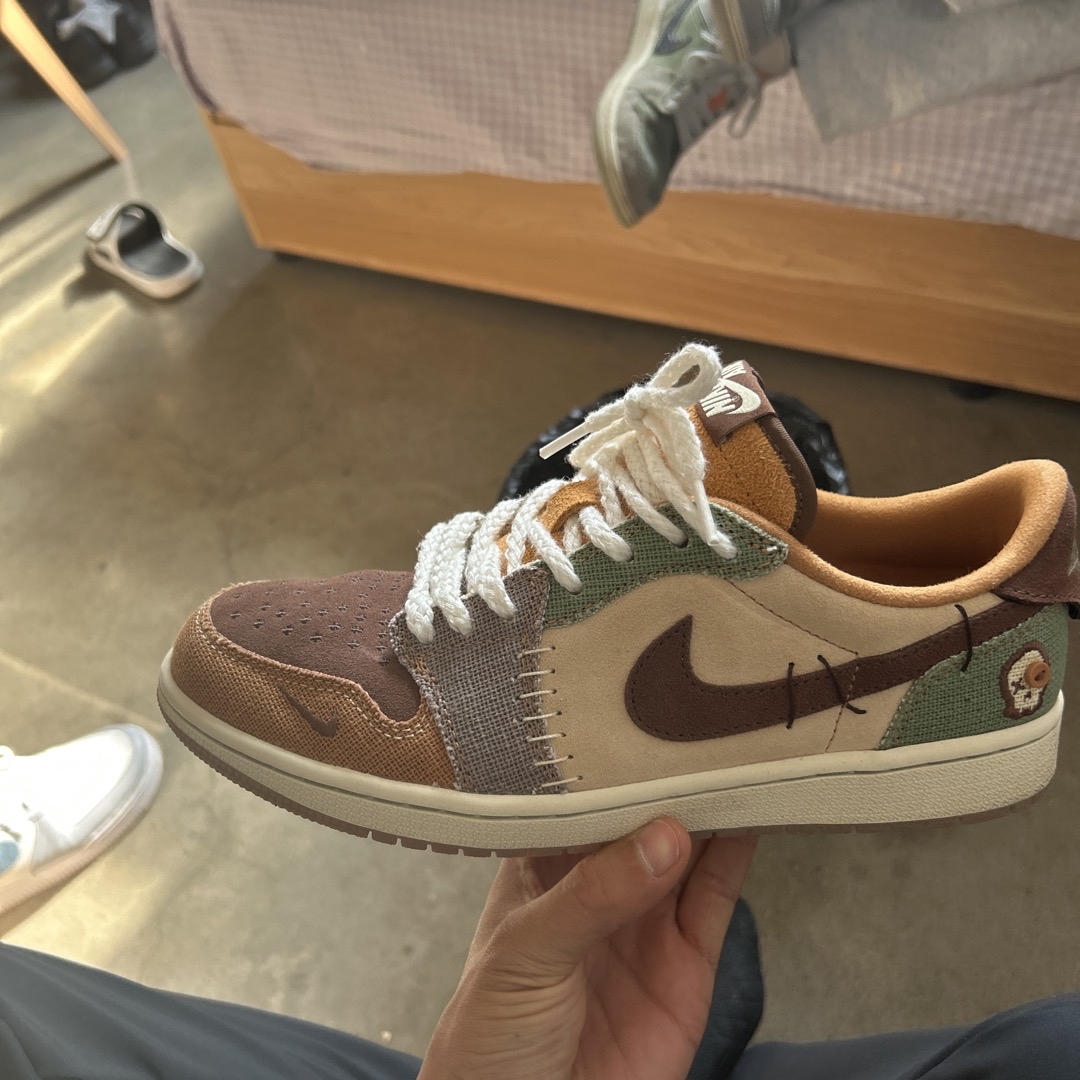 custom review-Zion Williamson x Jordan Air Jordan 1 Ретро Low OG 'VOODOO' Амортизация Противоскользящий Устойчивый к истиранию Легкий