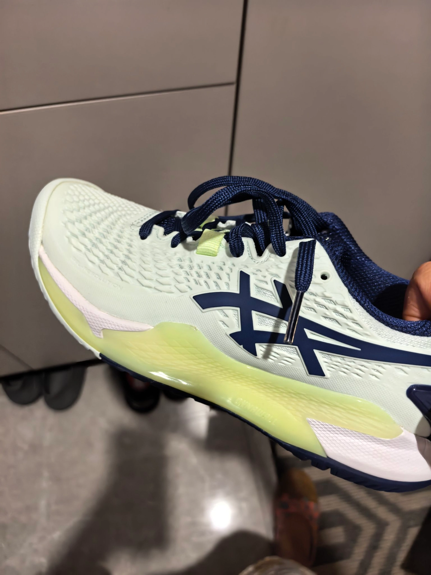 custom review-Asics Gel Resolution 9 Противоскользящие Водонепроницаемые Низкие Кроссовки для Тениса Женские Белые Желтые
