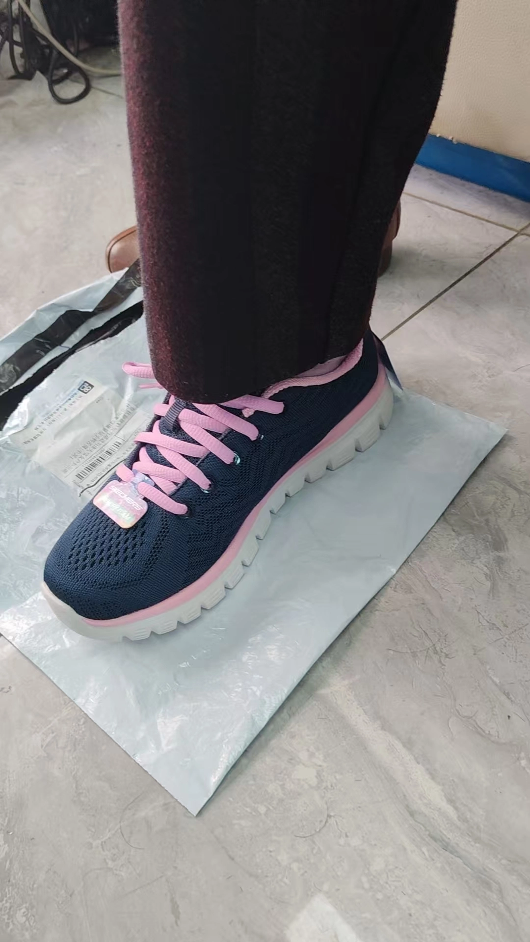 custom review-Skechers Graceful Дышащий Низкий Топ Повседневная Обувь Женская Синий Розовый Белый