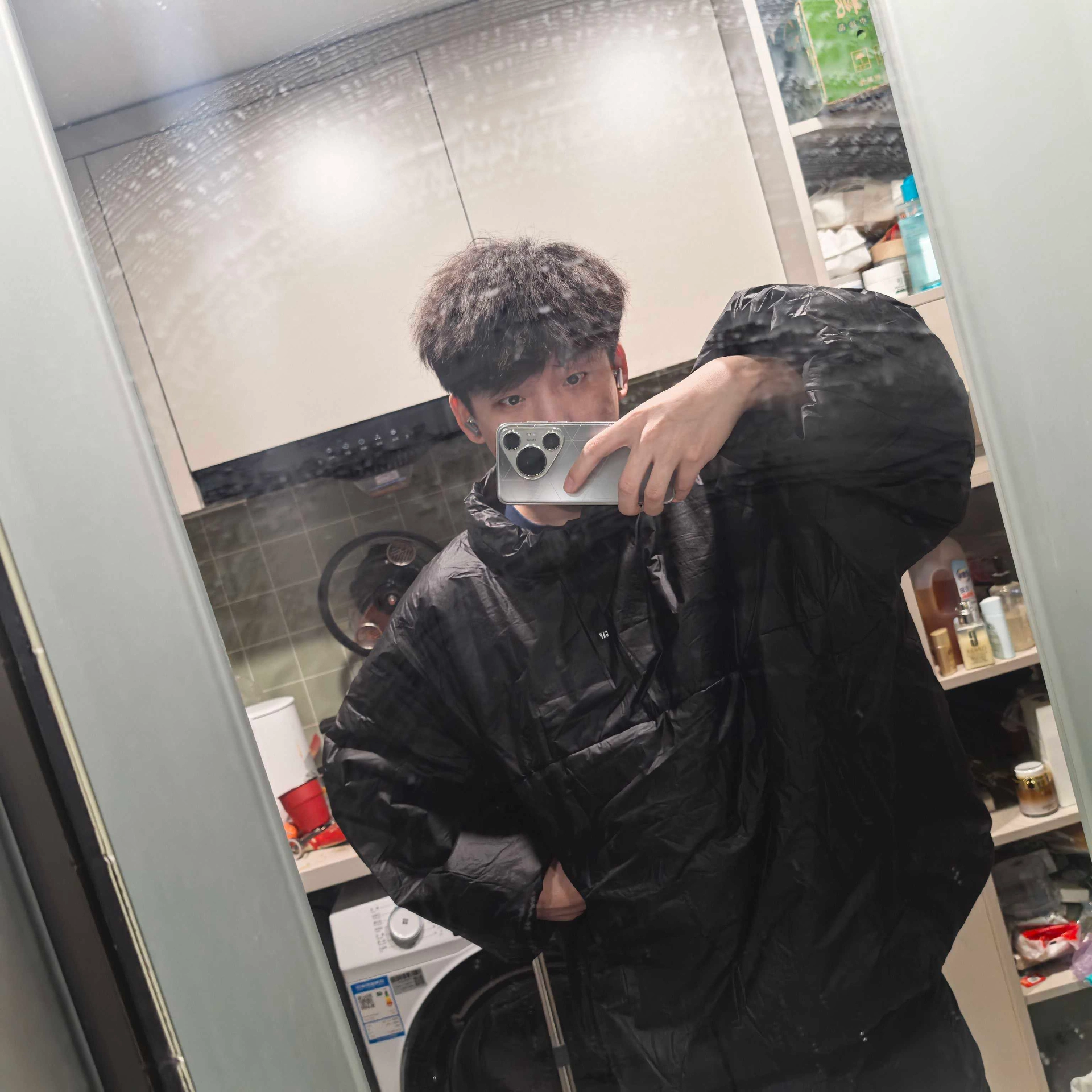 custom review-YEEZY x Gap X Balenciaga Пуловер с высоким воротником хлопковый пуховик мужской черный