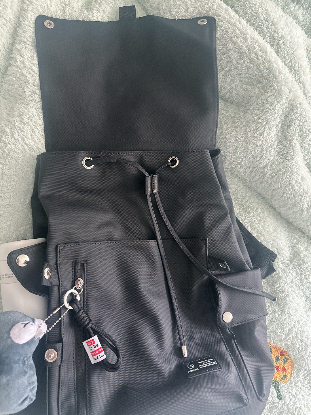 custom review-AOKANG Ткань Рюкзак Ноутбук Сумка Для Бизнеса Путешествия Большой Унисекс Черный Серый