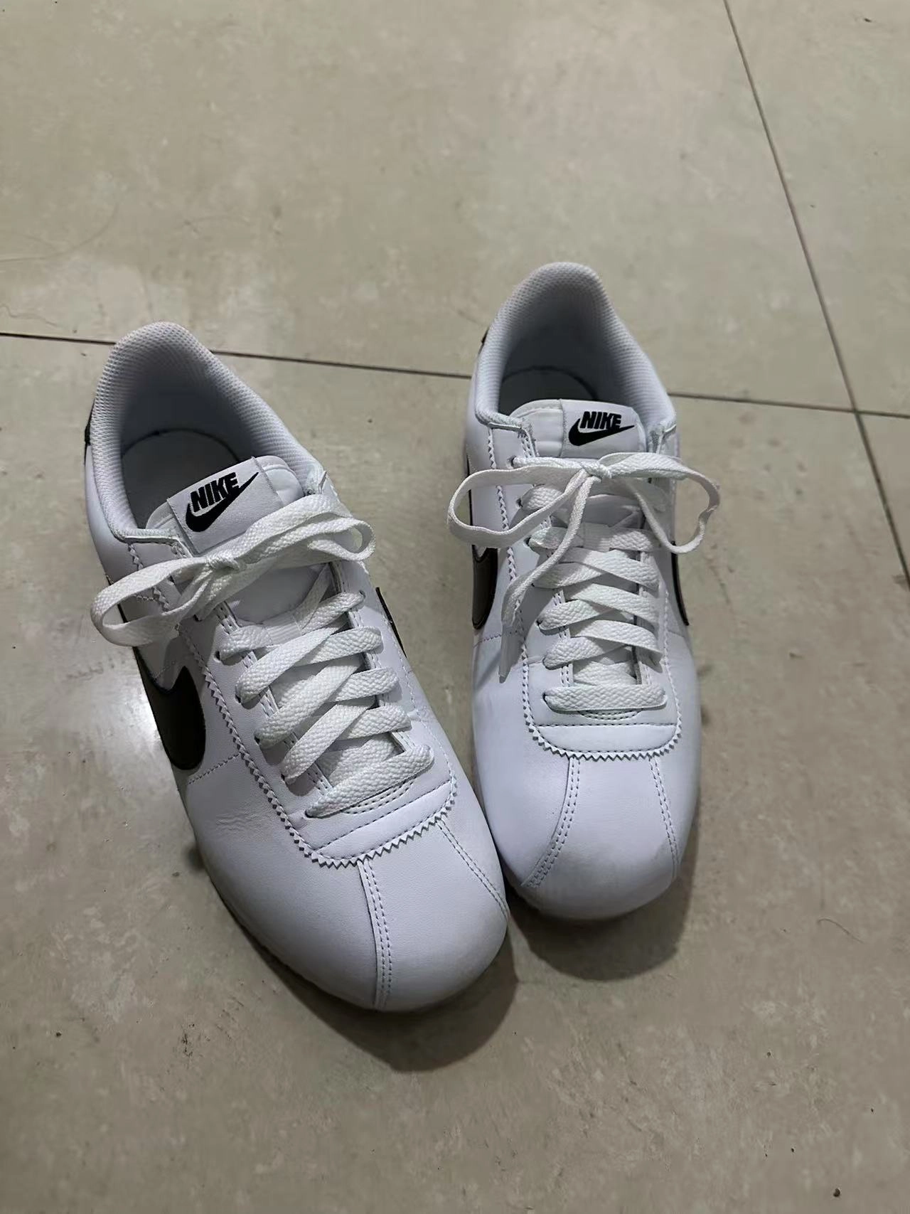 custom review-Nike Cortez Slip Resistant Abrasion Resistant Низкий Топ Casual Женский Белый Черный