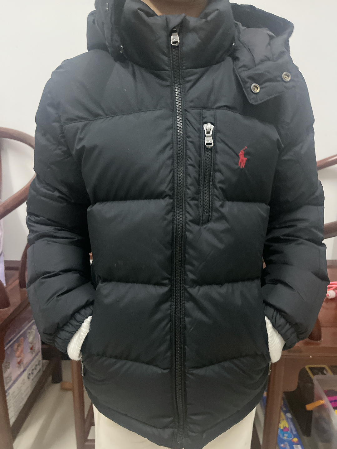 custom review-Polo Ralph Lauren Пуховик FW23 Обсидиан Черный Детский