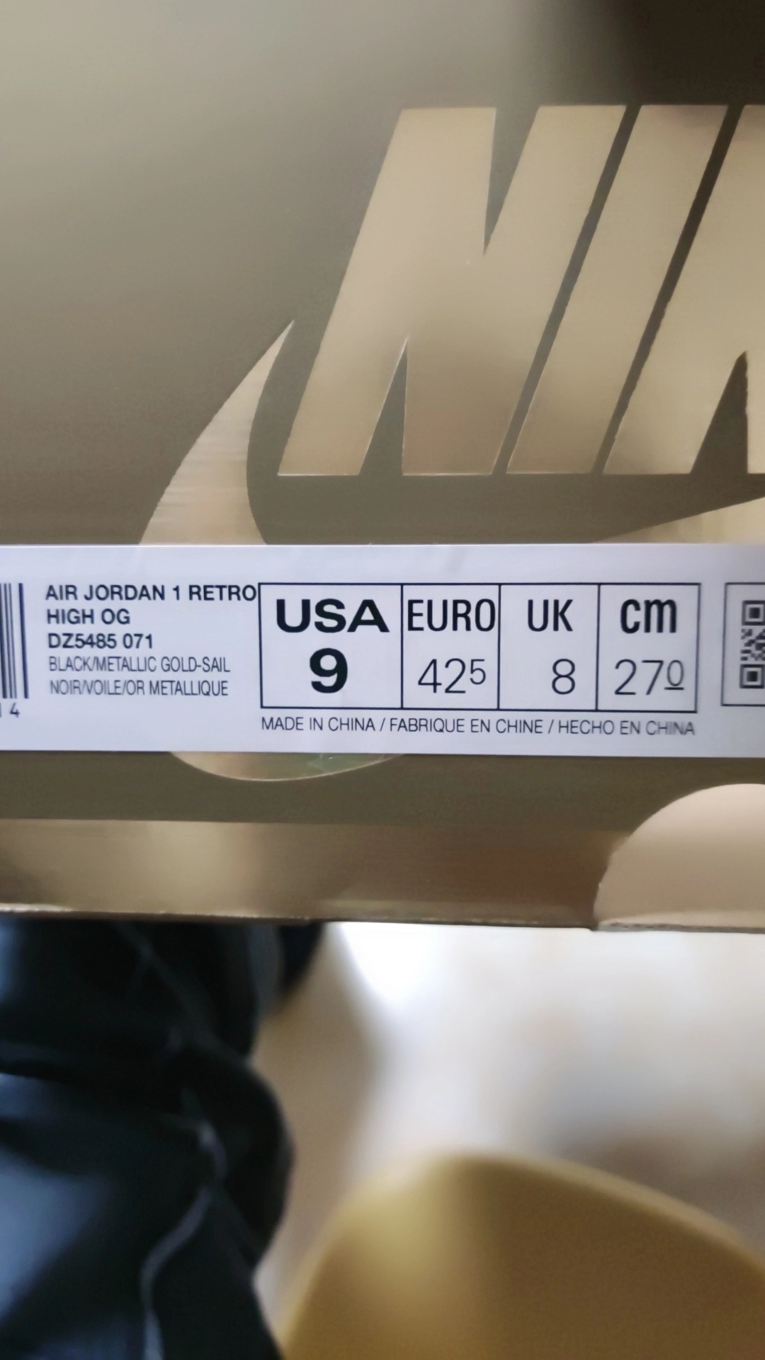 custom review-Jordan Air Jordan 1 High OG 'Металлик Золотой' High Топ Винтажные баскетбольные кроссовки Унисекс Черный Золотой