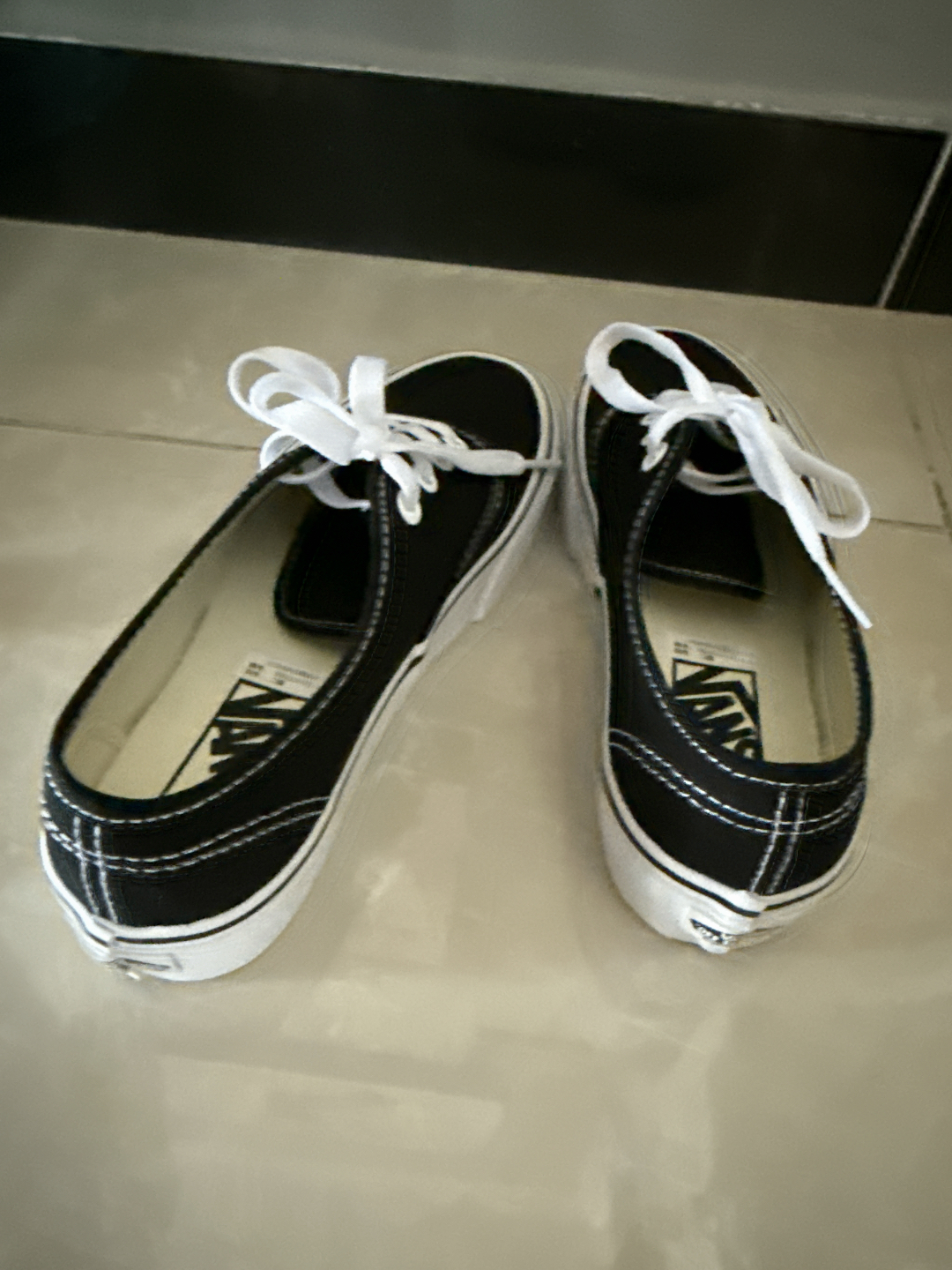 custom review-Vans Authentic Платформа Легкие Низкие Кроссовки для скейтбординга Унисекс Черный Белый