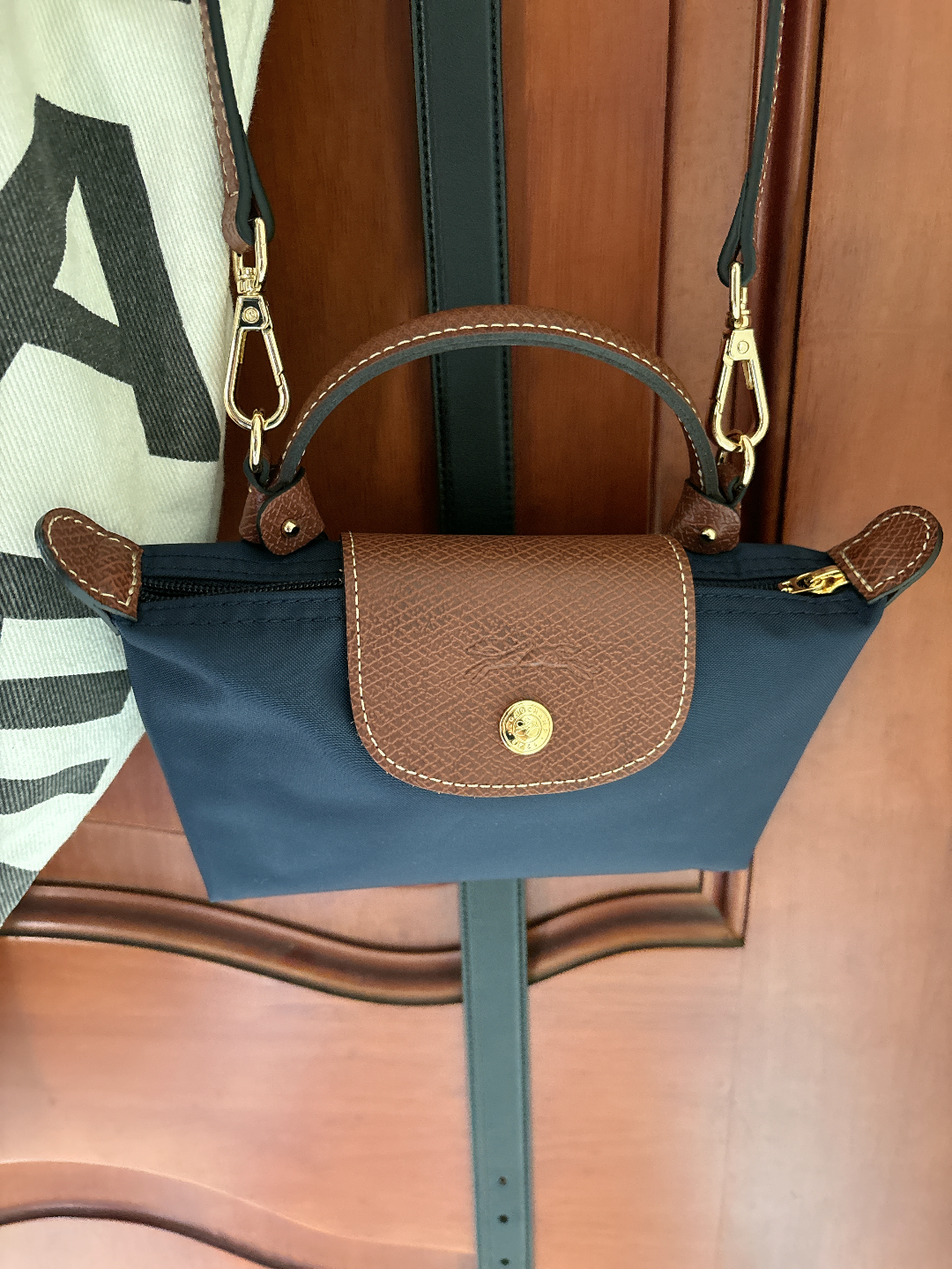 custom review-LONGCHAMP Le Pliage Холщовая сумка косметичка сумка-пельмени клатч мини-сумка для женщин морской синий