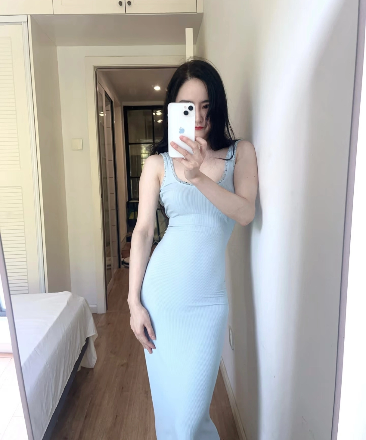 custom review-SKIMS SOFT LOUNGE Кружевной платье с вырезом "Scoop" платье-комбинация женский CELESTE Далекие Небесные