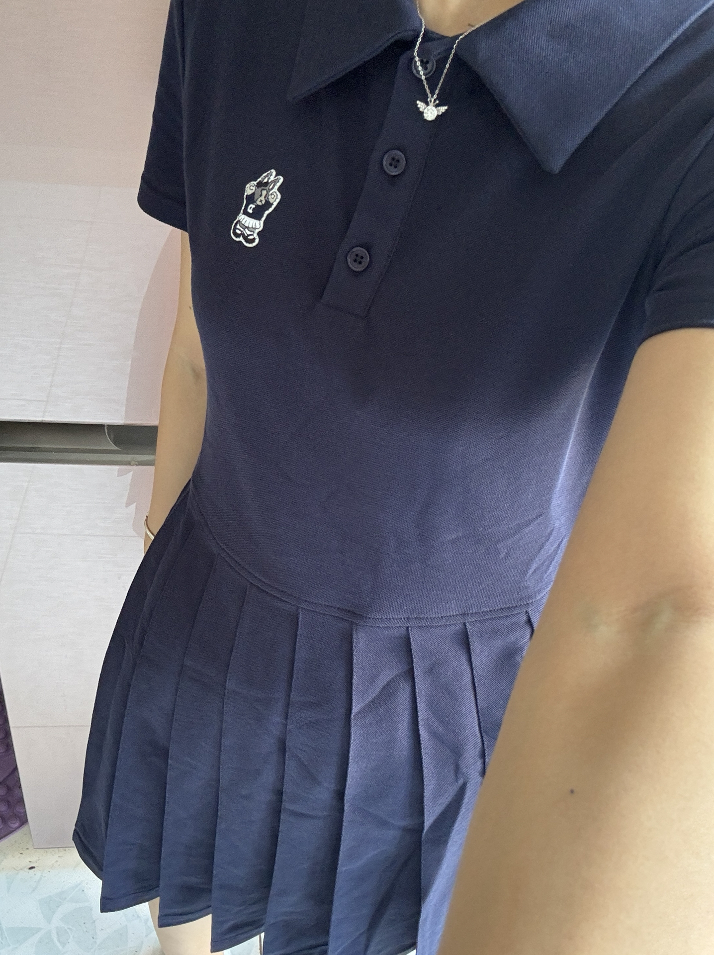 custom review-DESSUU Короткое платье с короткими рукавами для женщин