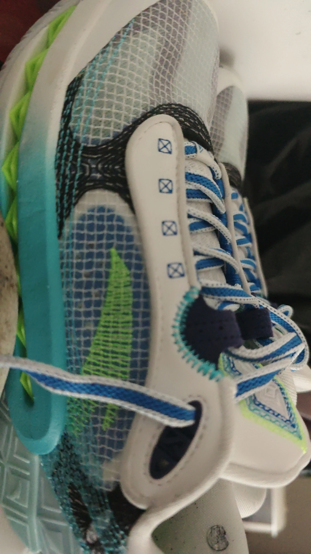 custom review-ANTA Shock Wave 6 Амортизация Износостойкий Низкий Топ Баскетбольные Кроссовки Мужские Белый Синий