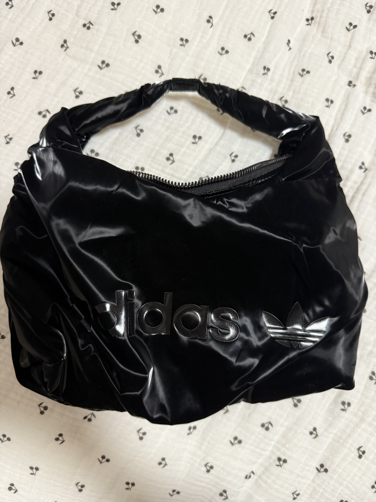 custom review-Adidas Originals Cloud Сумка из ПУ (полиуретан) Сумка через плечо Мини Сумка Женская Черная