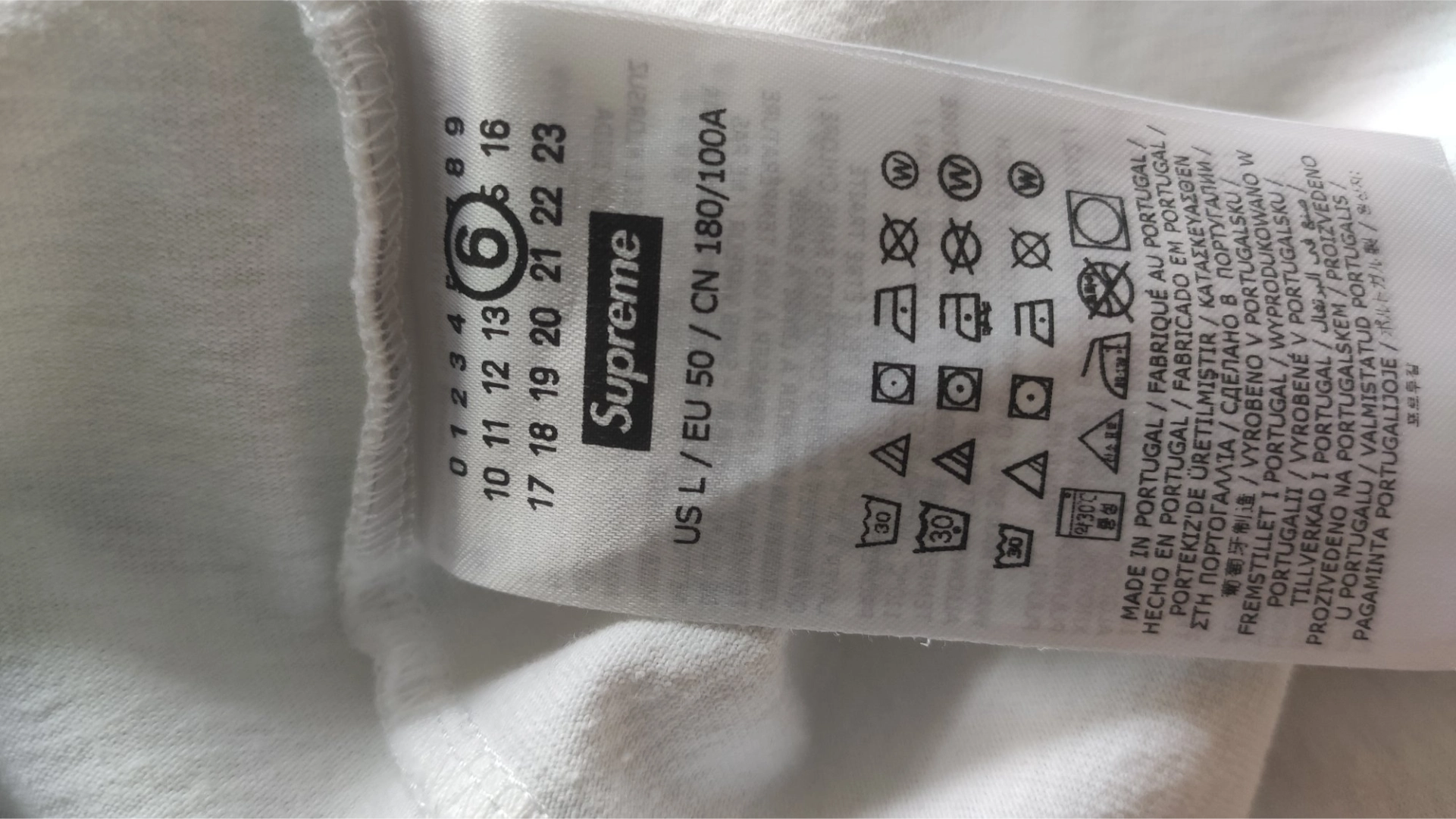 custom review-Supreme x MM6 Maison Margiela совместная брендированная рубашка унисекс серого цвета