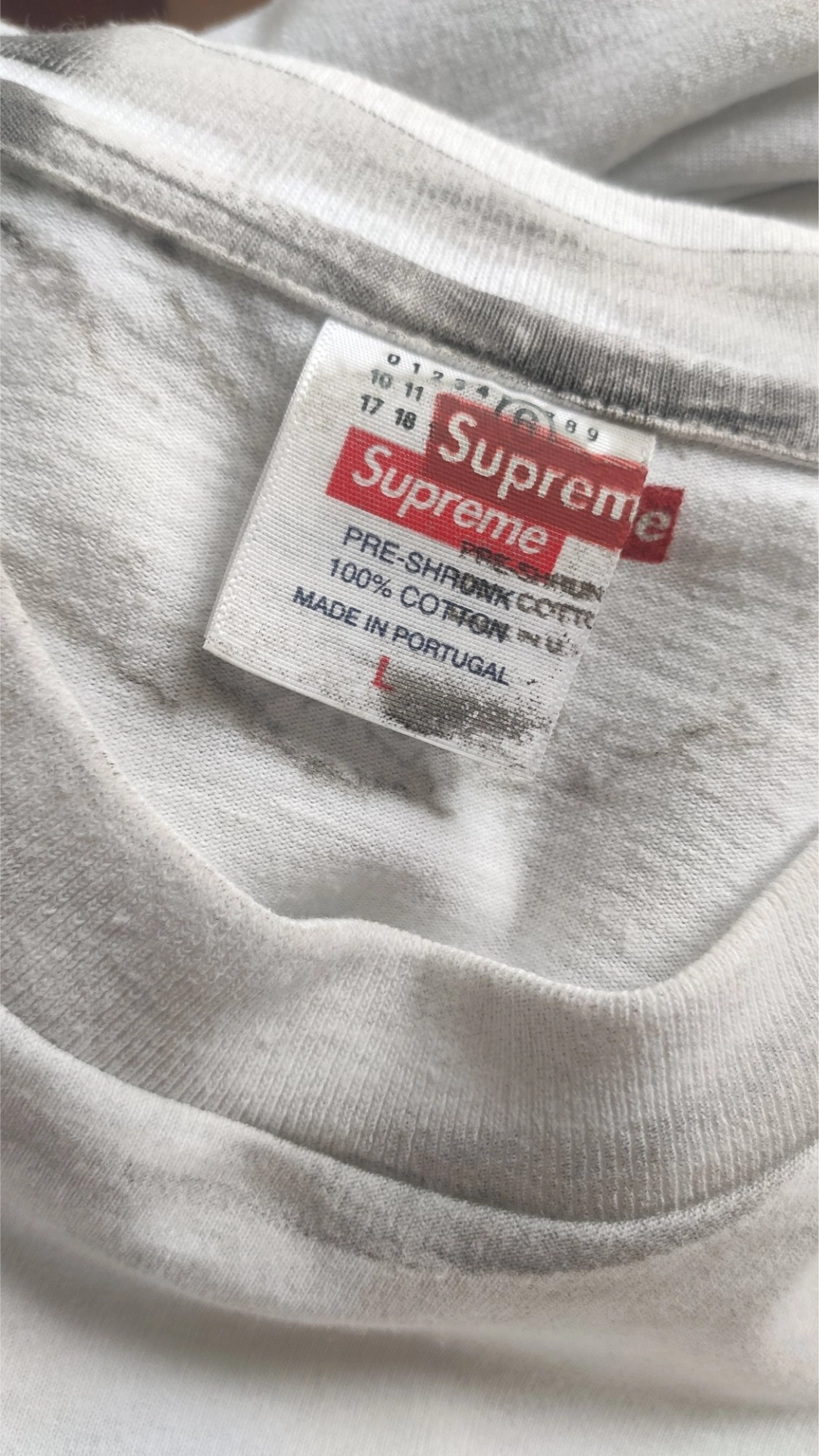 custom review-Supreme x MM6 Maison Margiela совместная брендированная рубашка унисекс серого цвета