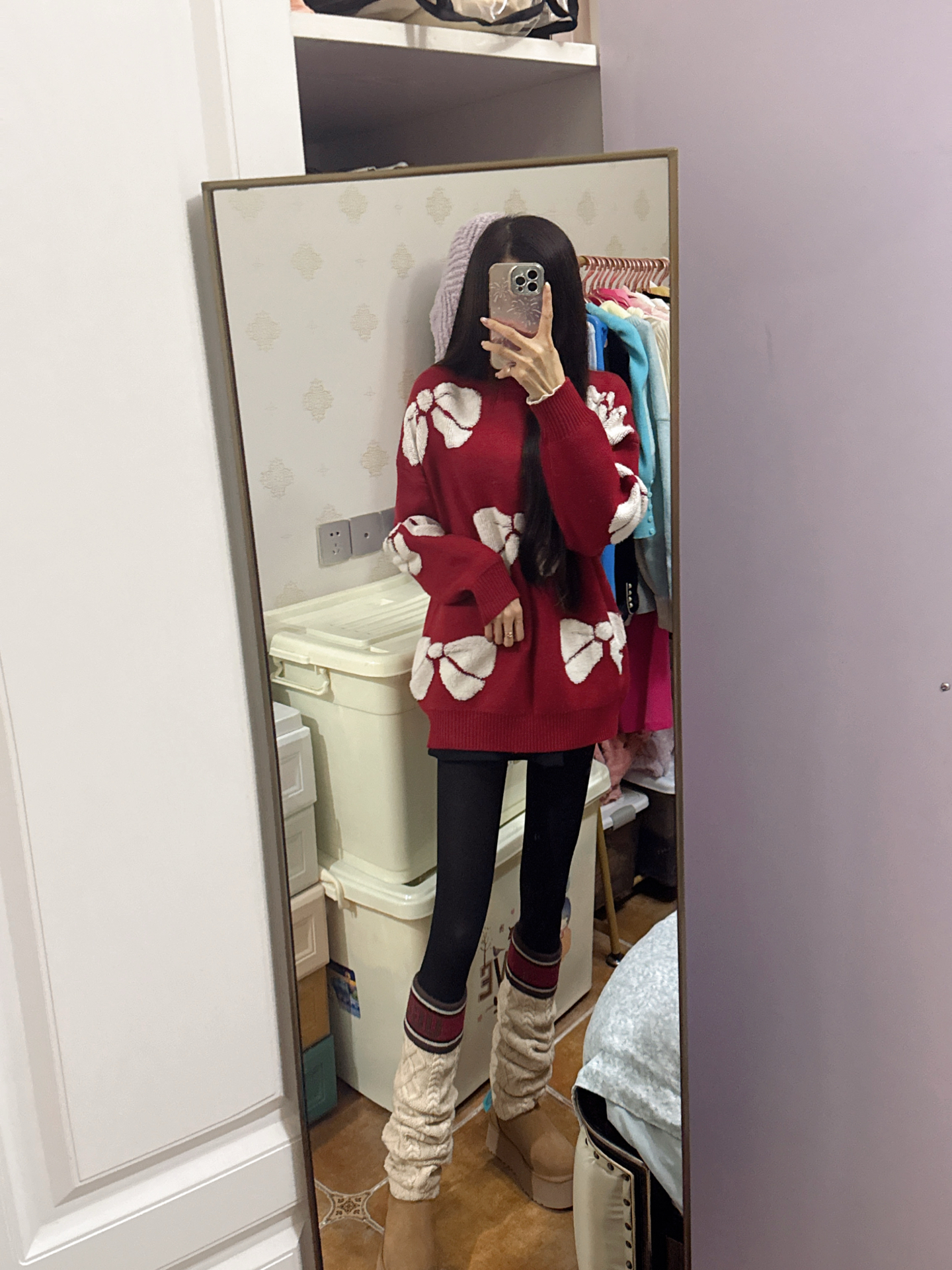 custom review-UGG Высокие ботильоны женские коричневый белый красный