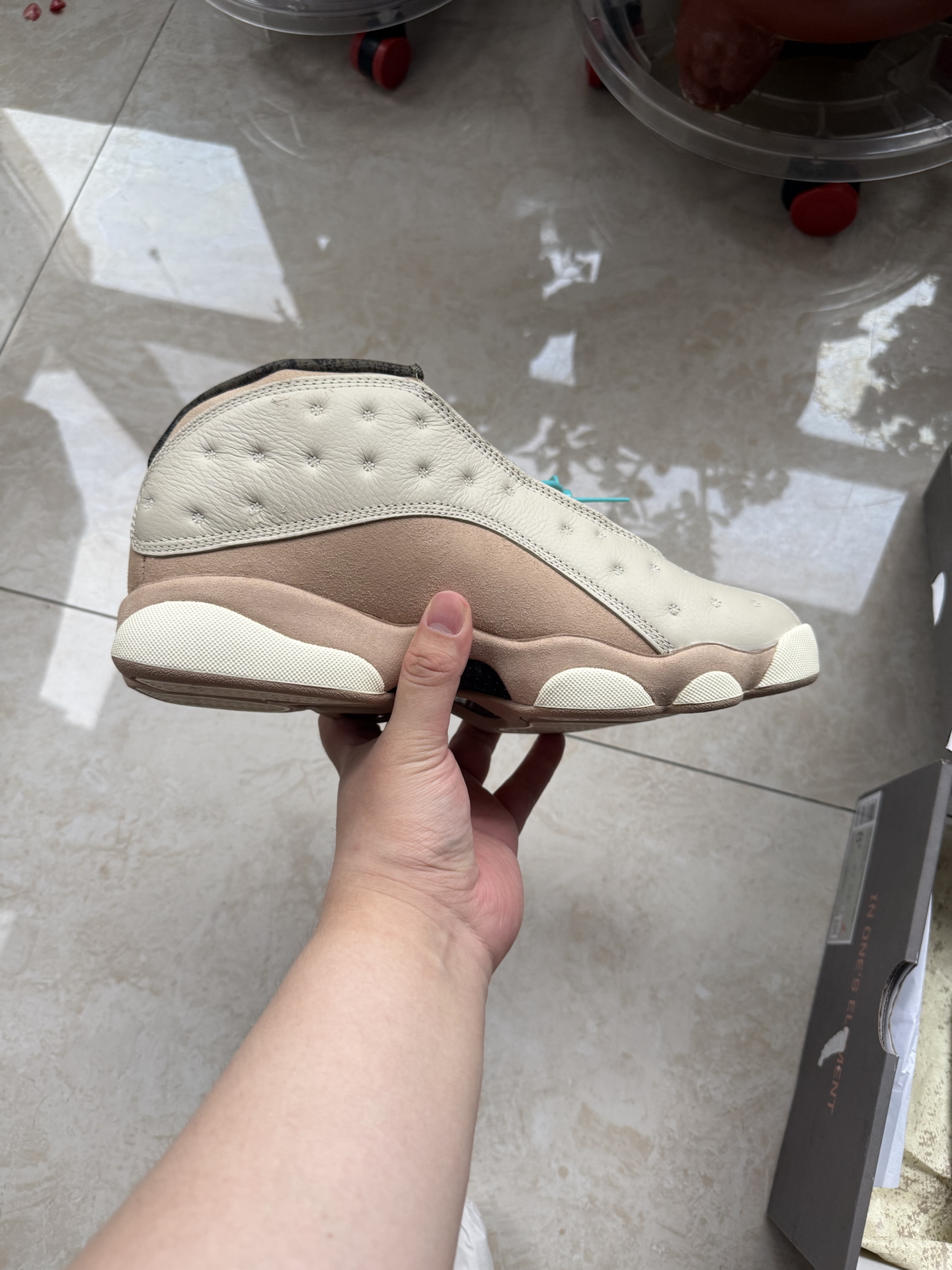 custom review-Jordan Air Jordan 13 Нижняя юбка Устойчивая к истиранию Низкий Топ Винтажные баскетбольные кроссовки Мужские Бежево-розовые Выпуск 2025 года