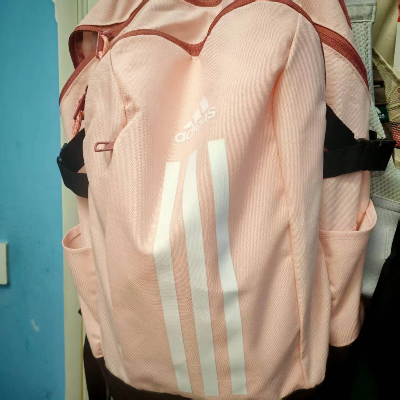 custom review-Adidas Ткань Рюкзак Женский Розовый Черный