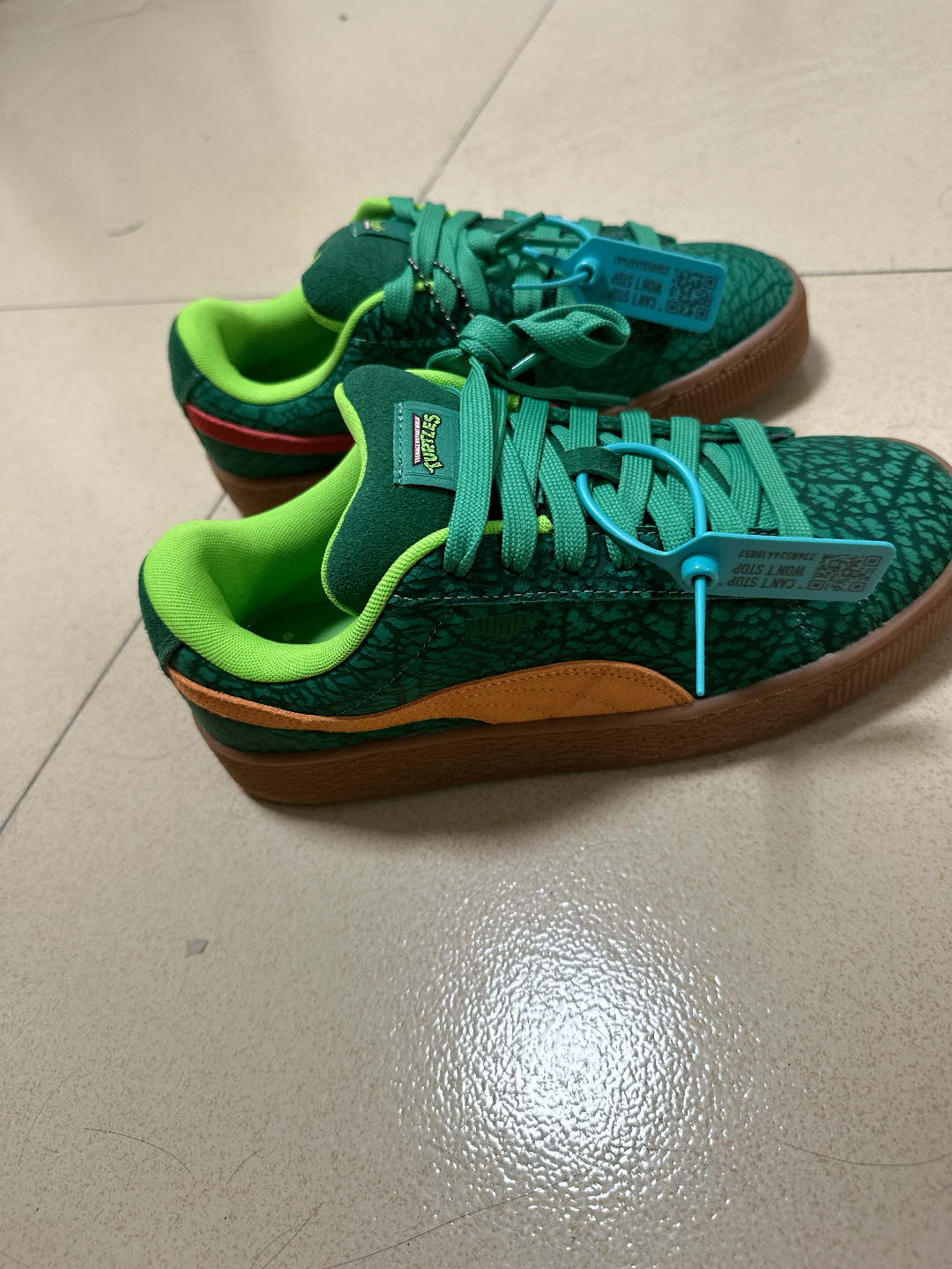 custom review-TMNT X PUMA Suede XL Устойчивые к истиранию Низкие Кроссовки для скейтбординга Мужские Зеленые