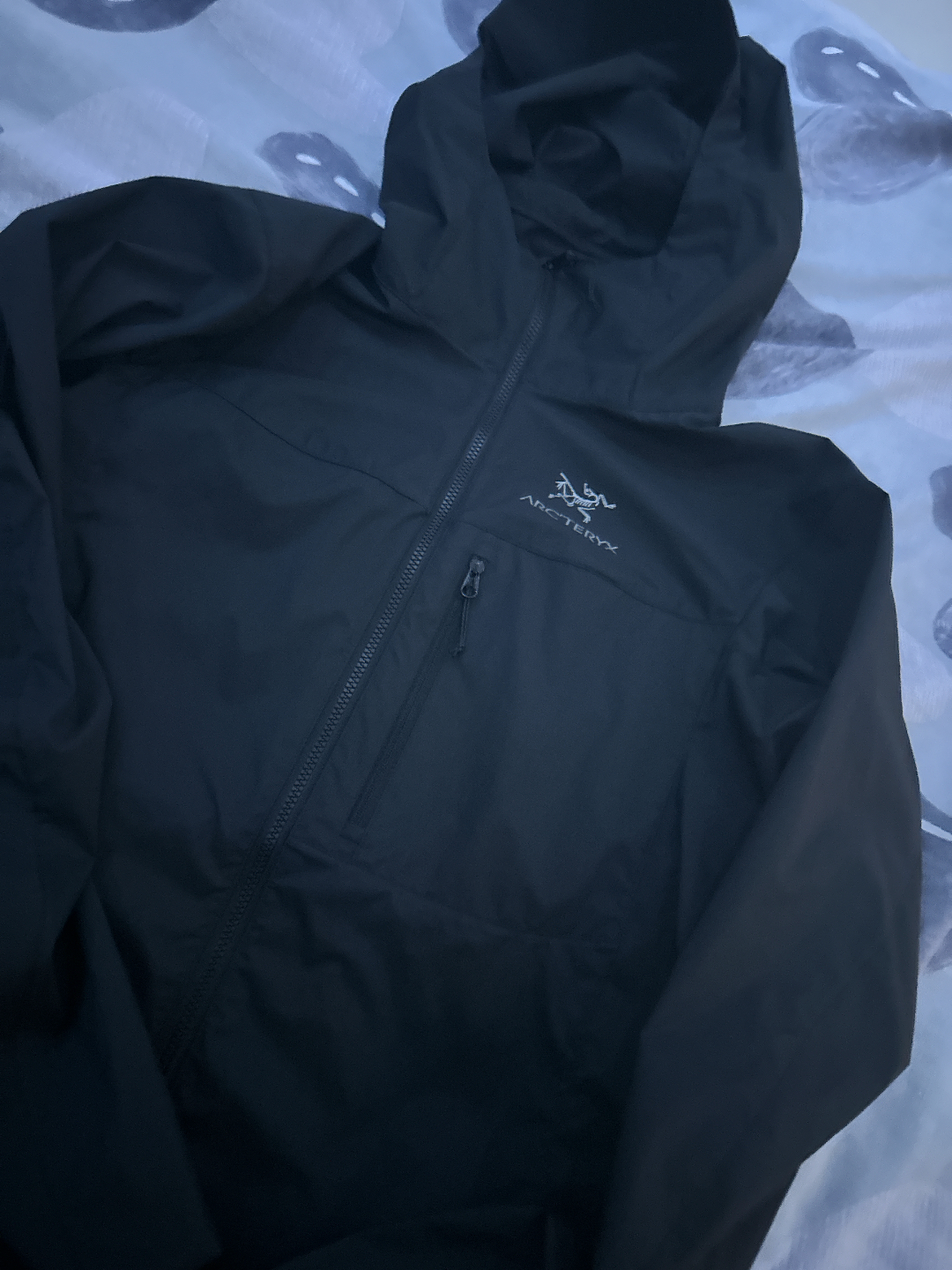 custom review-Arcteryx SQUAMISH HOODY Спортивная Ветрозащитная Оболочка С Капюшоном, Однотонный Принт С Логотипом, Молния, Легкий