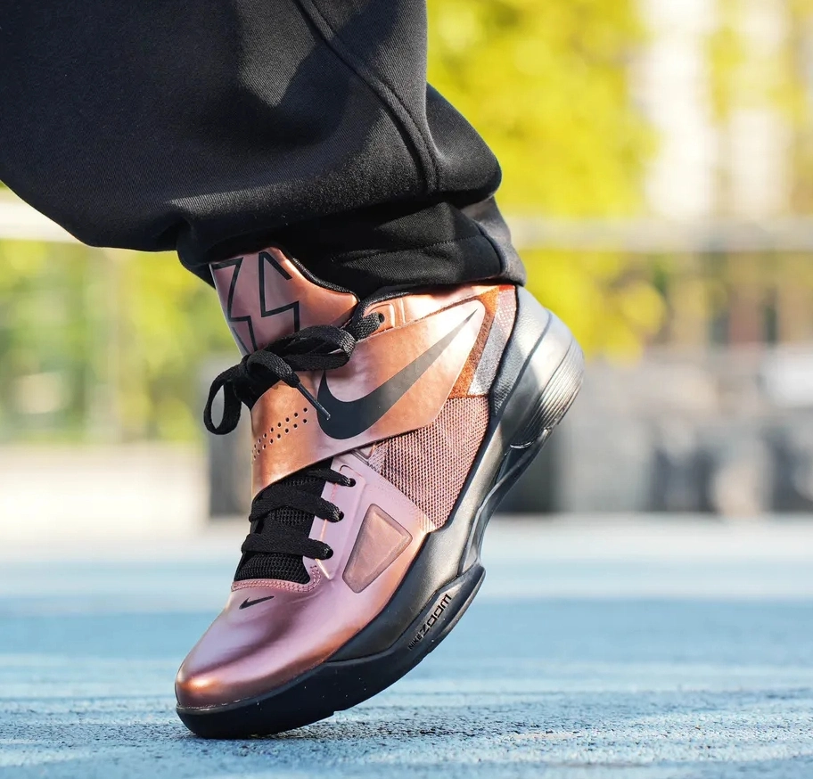 custom review-Nike KD 4 Slip Resistant Abrasion Resistant Низкий Топ Баскетбольные кроссовки Мужские Бронза