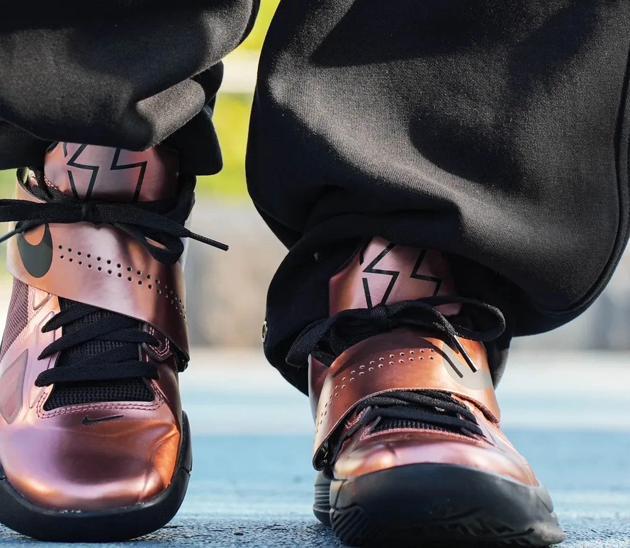 custom review-Nike KD 4 Slip Resistant Abrasion Resistant Низкий Топ Баскетбольные кроссовки Мужские Бронза