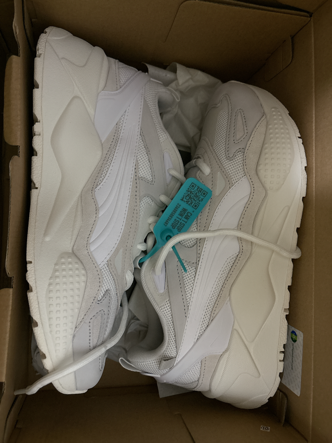 custom review-PUMA RS X Efekt Prm Abrasion Resistant Низкий Топ Повседневная Обувь Унисекс Белый Серый