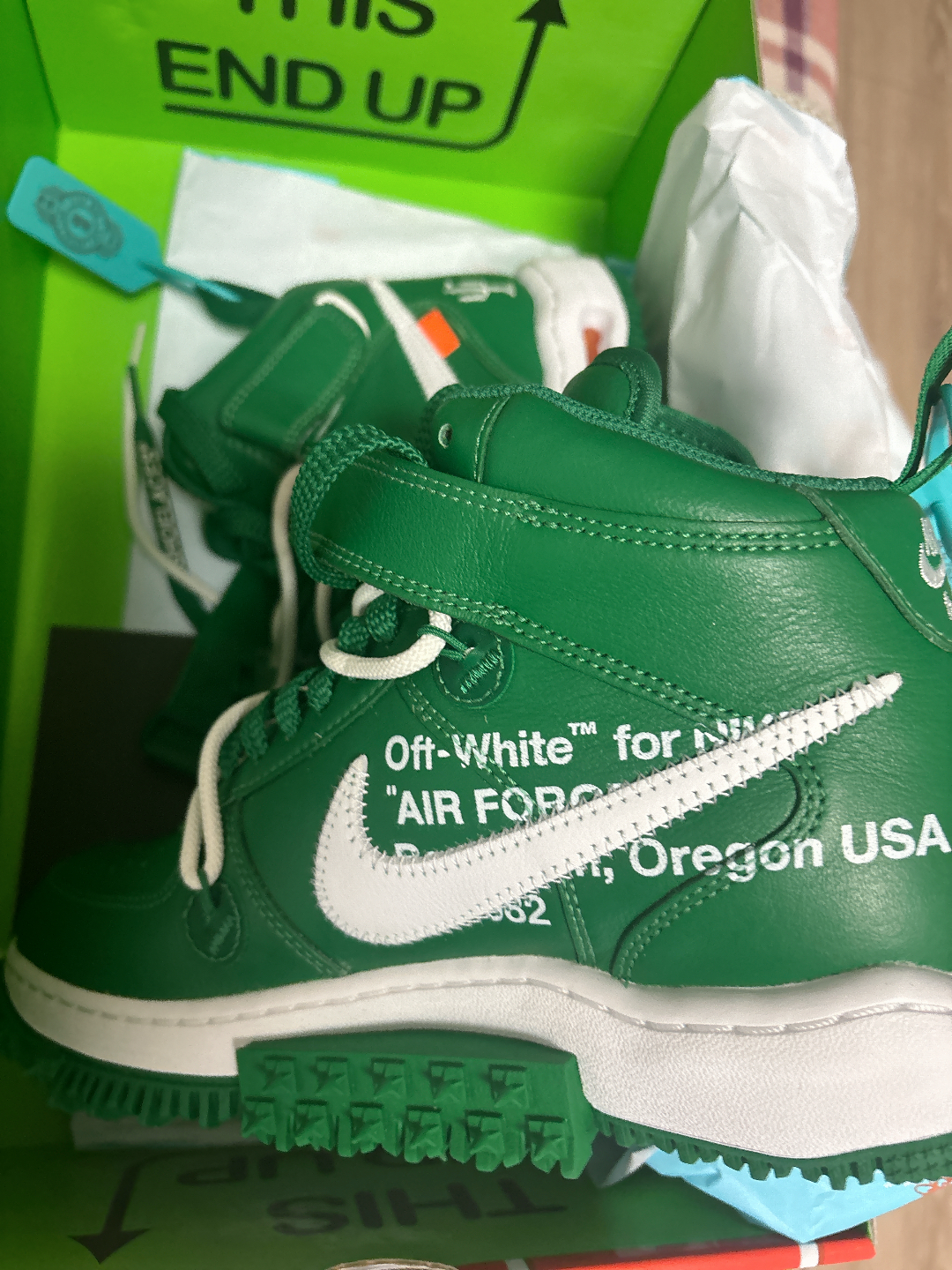 custom review-Off Белый x Nike Air FORCE 1 'Сосновый зеленый' MID Топ Модный Повседневная Скейтборд Обувь Унисекс Бирюзовый