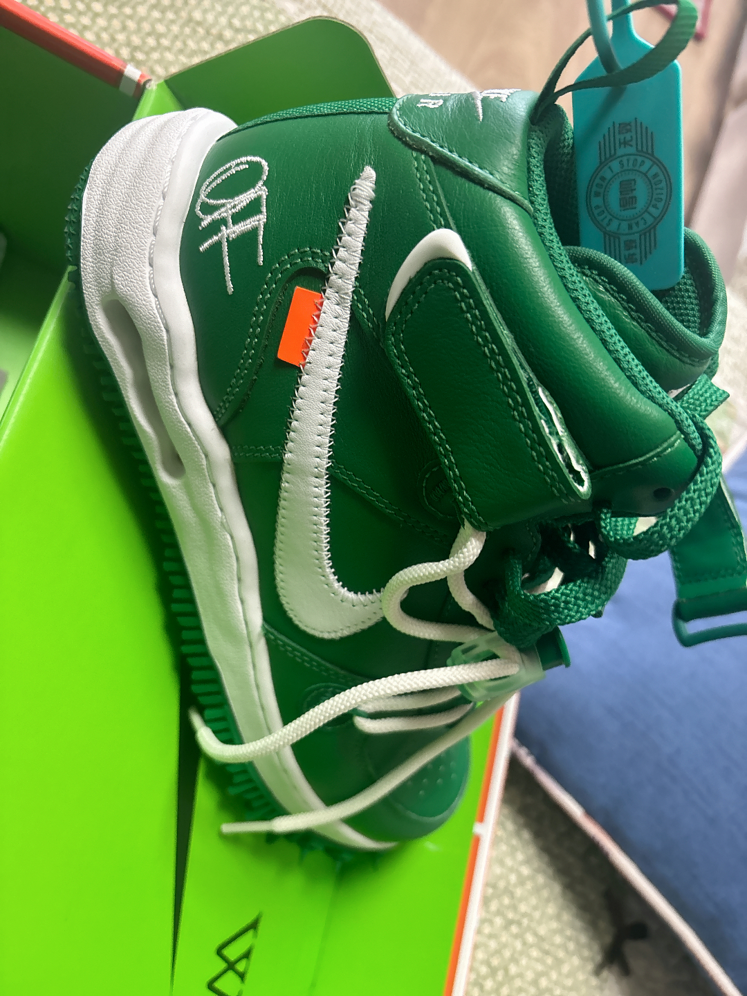 custom review-Off Белый x Nike Air FORCE 1 'Сосновый зеленый' MID Топ Модный Повседневная Скейтборд Обувь Унисекс Бирюзовый