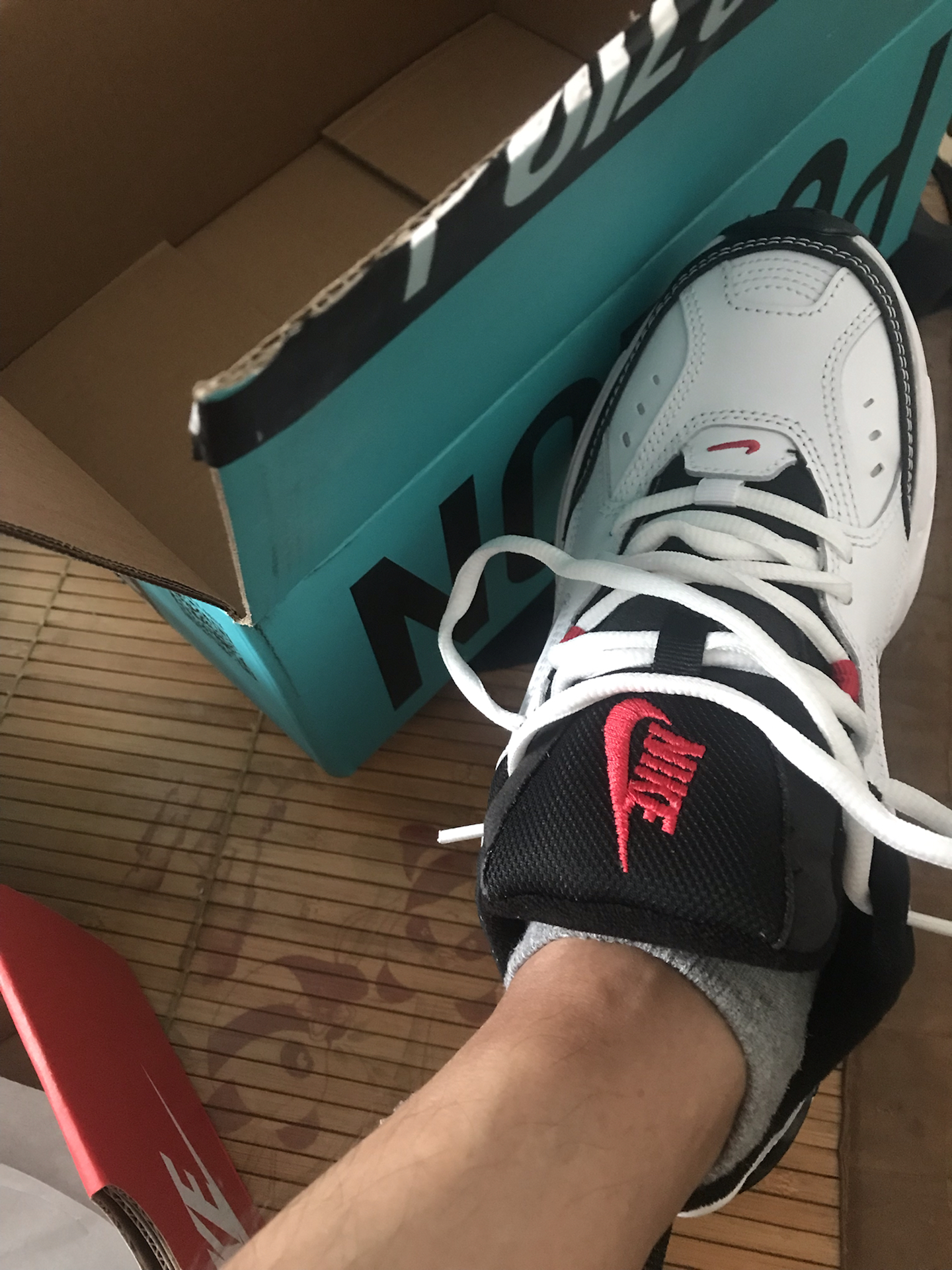 custom review-Nike M2K Tekno Low Топ Толстая подошва Кроссовки Унисекс Черный Красный