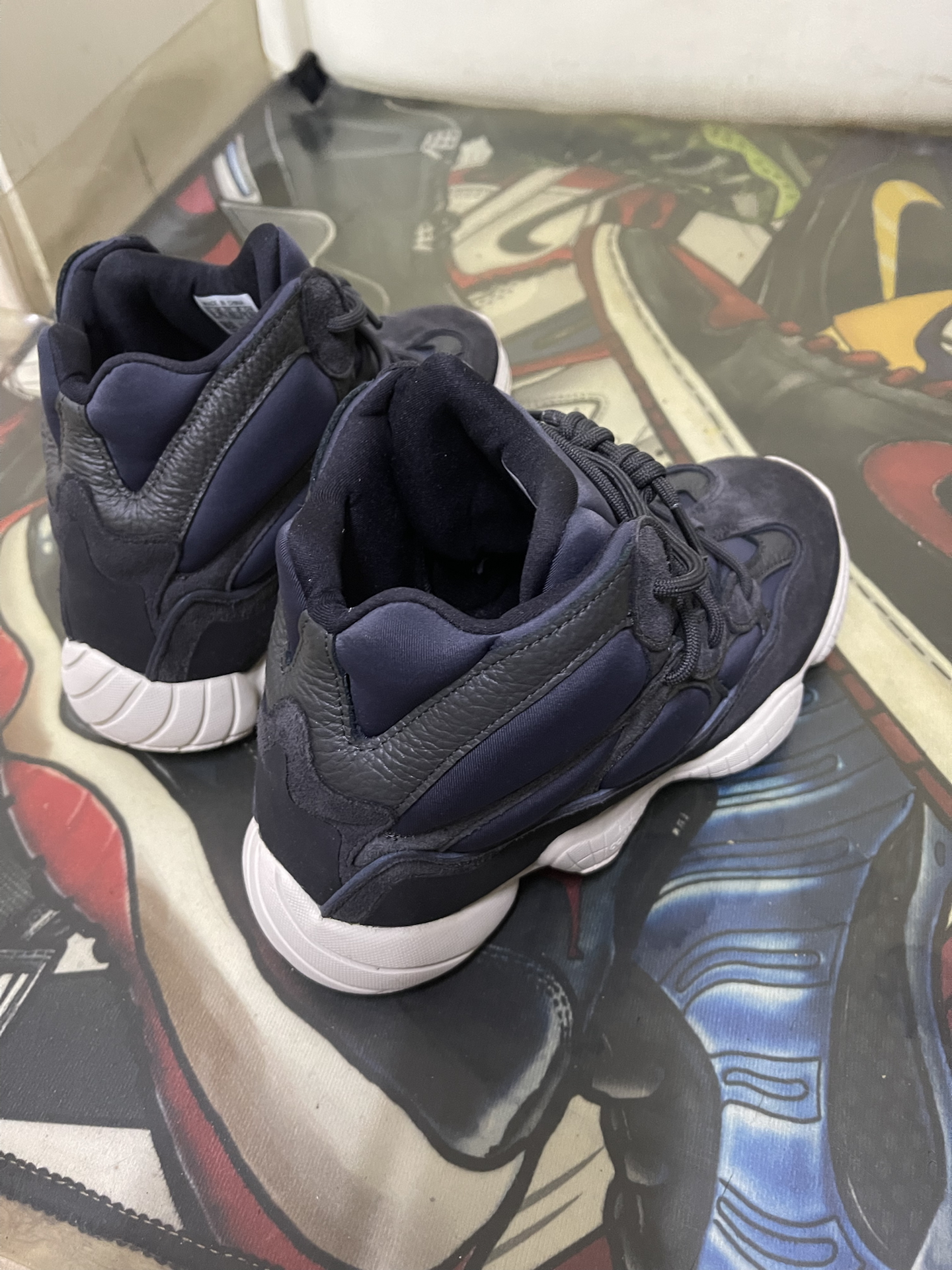 custom review-Adidas Originals Yeezy 500 'Сланец' Нескользящий Легкий Высокий Топ Толстая Подошва Кроссовки Унисекс Обсидиан